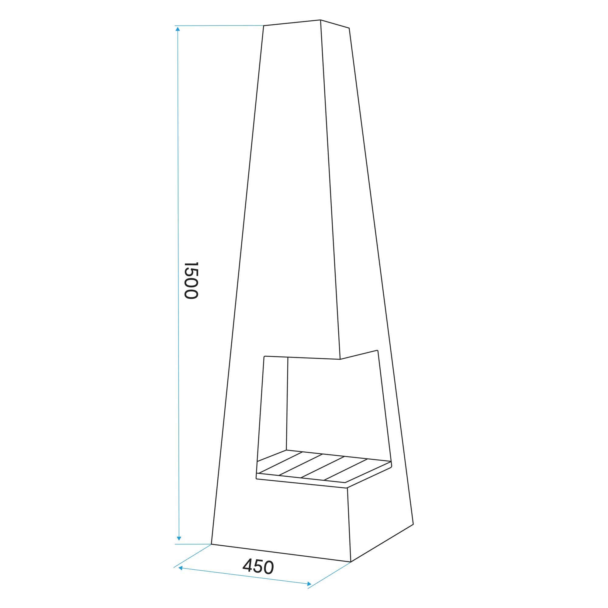 Pyramid Chiminea, Wood Burner, Heater for Outdoors/Gardens/Patio - Black Steel - DG105