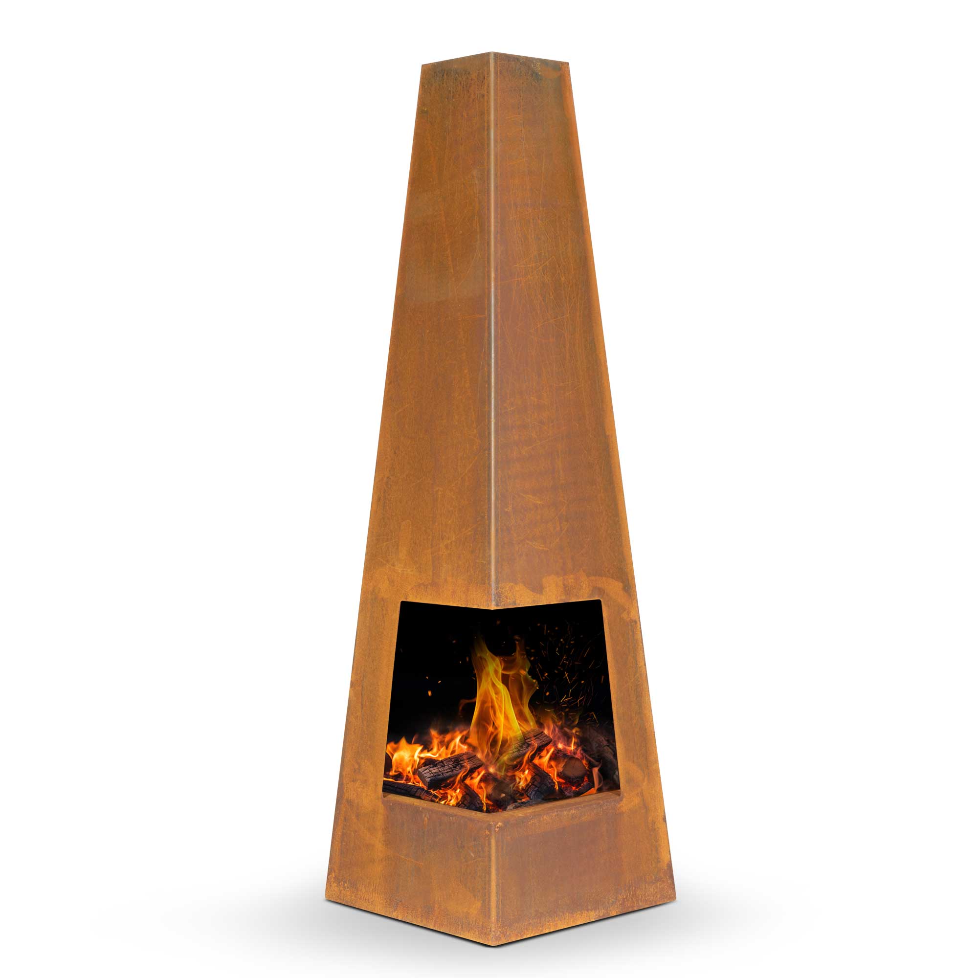 Wood Burner/Chiminea - Corten Steel - Dellonda