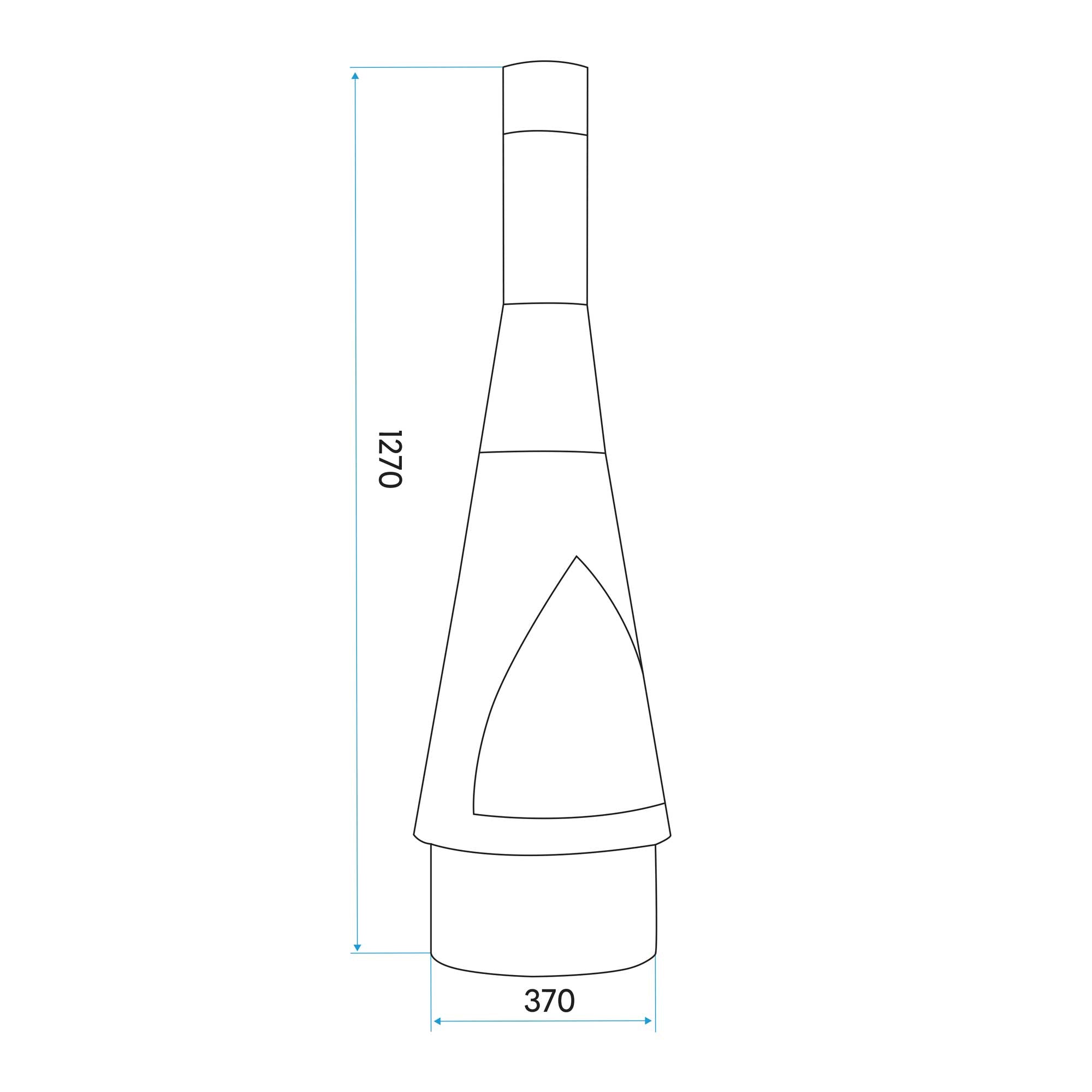 Conical Chiminea, Fireplace, Fire Pit, Heater, H127cm - Corten Steel - DG110