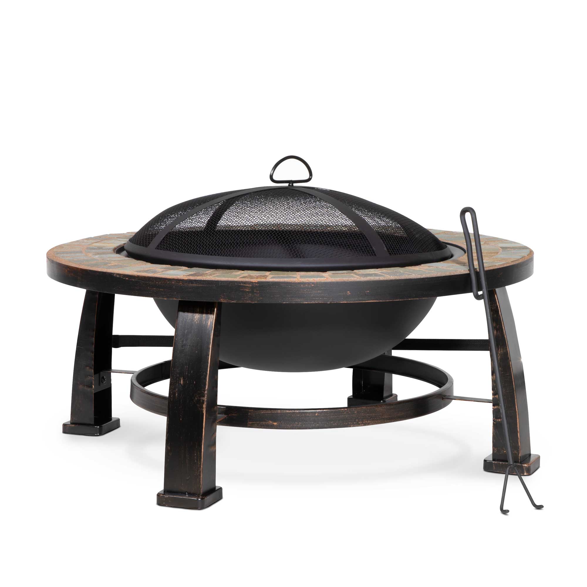 30" Deluxe Traditional Style Fire Pit/Fireplace/Outdoor Heater with Slate Top - DG111