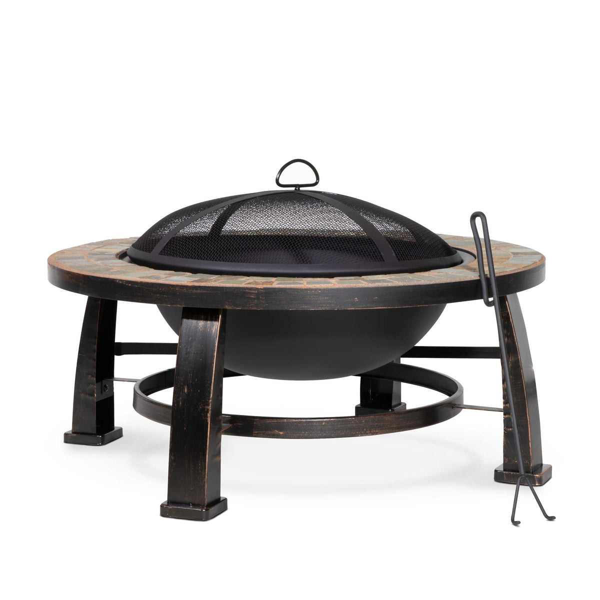 Fire pit with outlet grill top