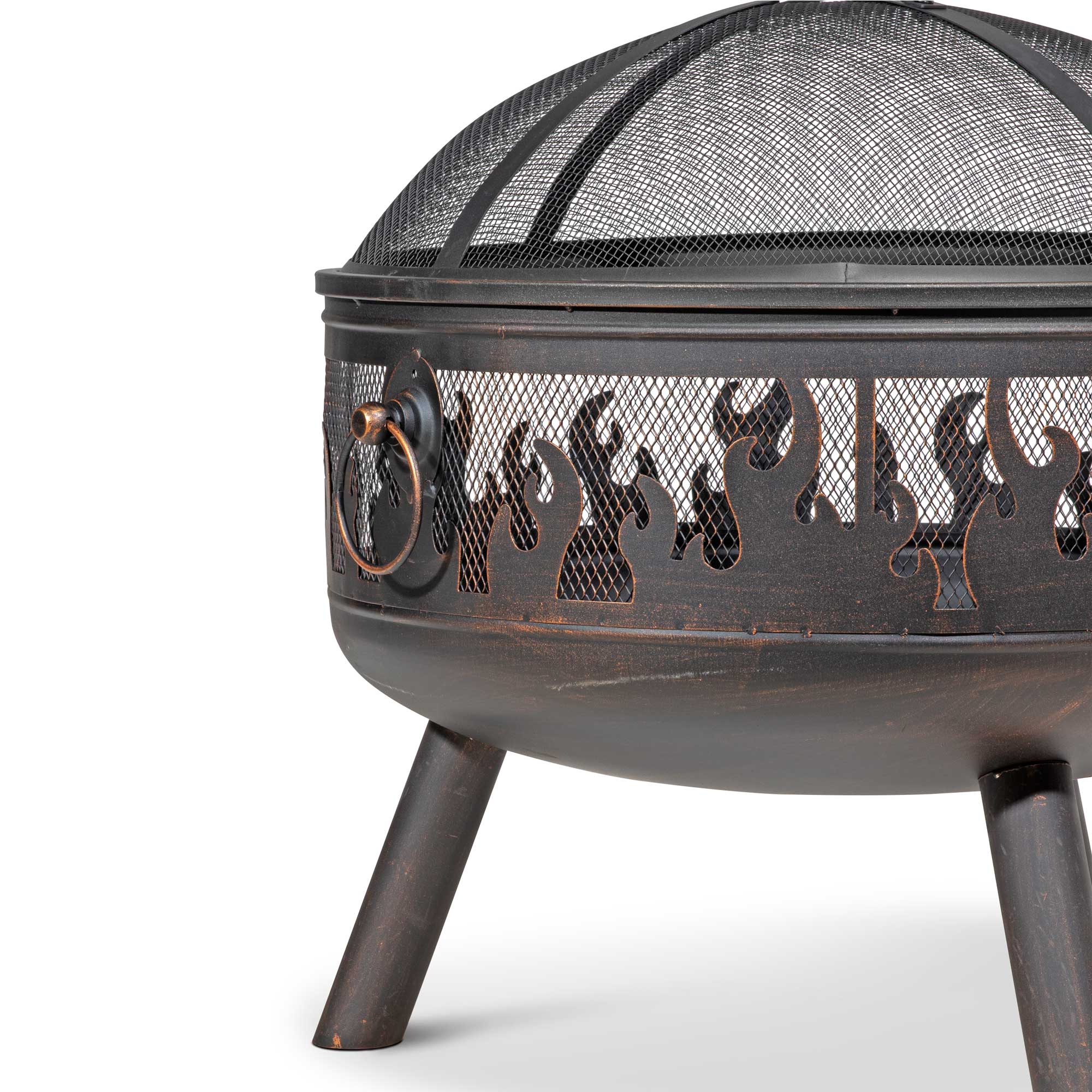 Deluxe Firepit, Fireplace, Outdoor Heater with Cooking Grill, Safety Screen, Poker & Cover - DG242