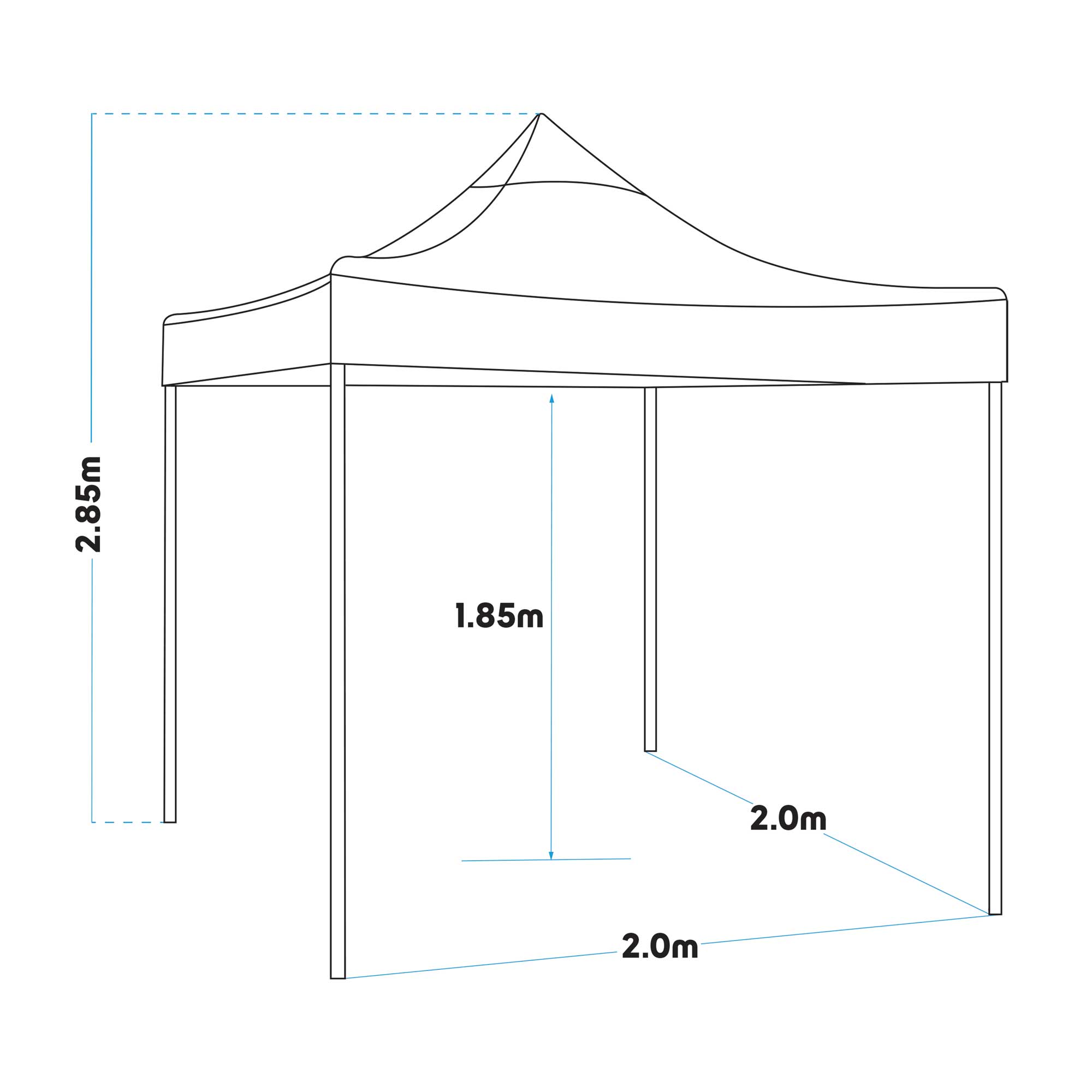 Premium 2x2m Pop-Up Gazebo, Water Resistant, Carry Bag, Stakes & Weight Bags - Dark Green - DG128