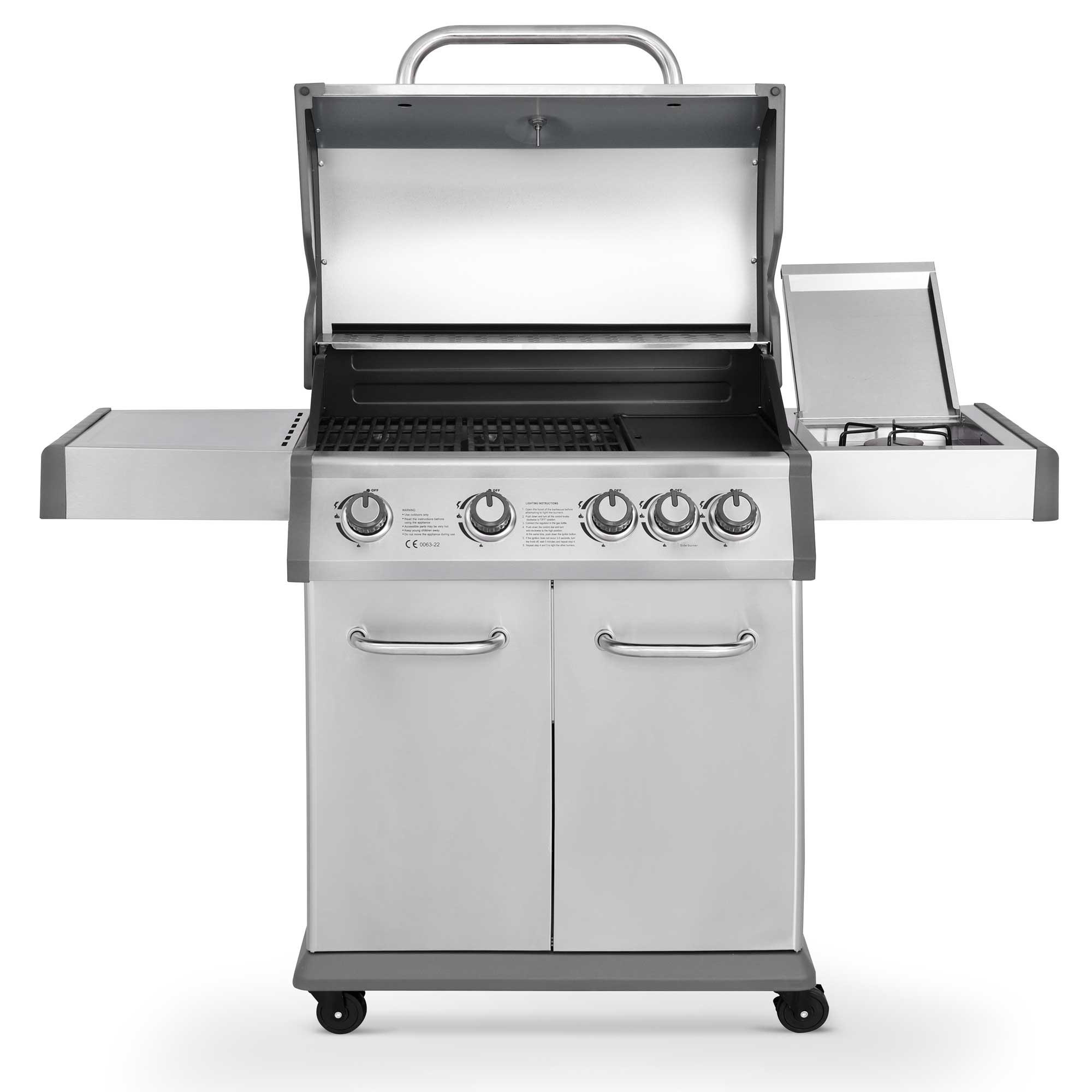 Dellonda 4+1 Burner Deluxe Gas BBQ & Water Resistant Cover, Stainless Steel - DG231