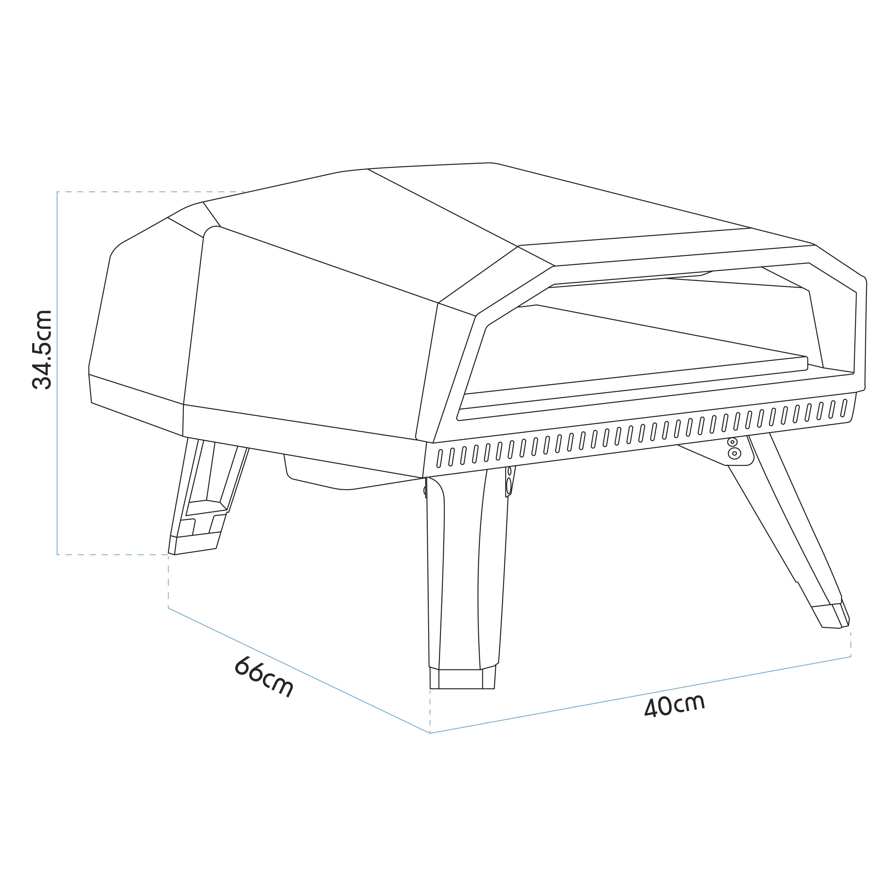 Gas Pizza Oven with 12" Pizza Peel & Water Resistant Cover/Carry Bag - DG257