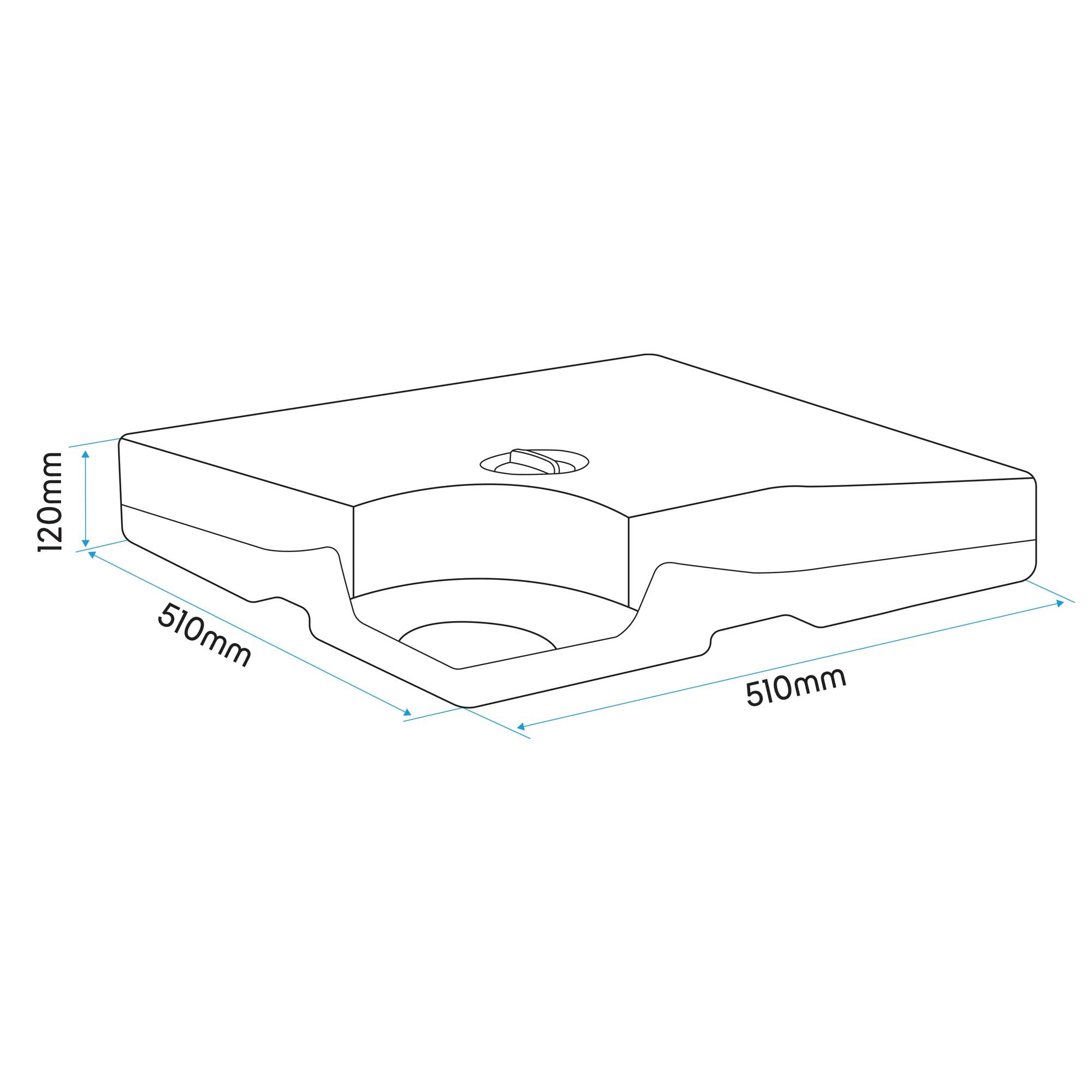 4pc 92L Fillable Parasol Base, Water or Sand Filled - DG269