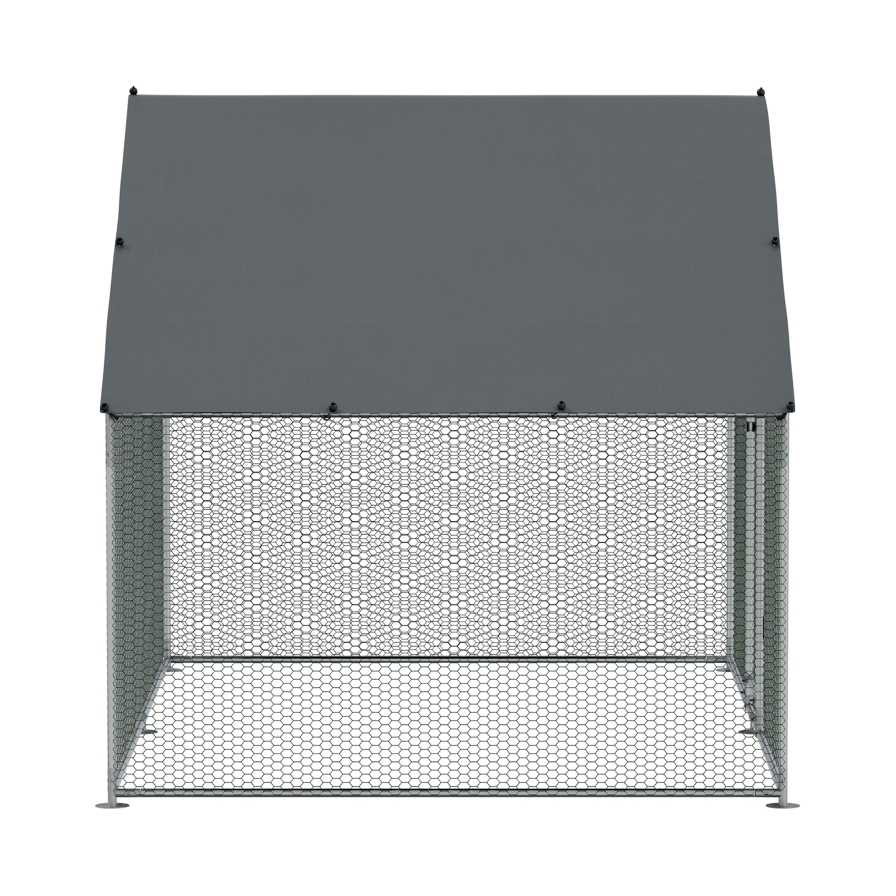 3x2x2m Walk-In Galvanised Steel Chicken Run with Roof Cover & PVC Coated Chicken Wire - DG278