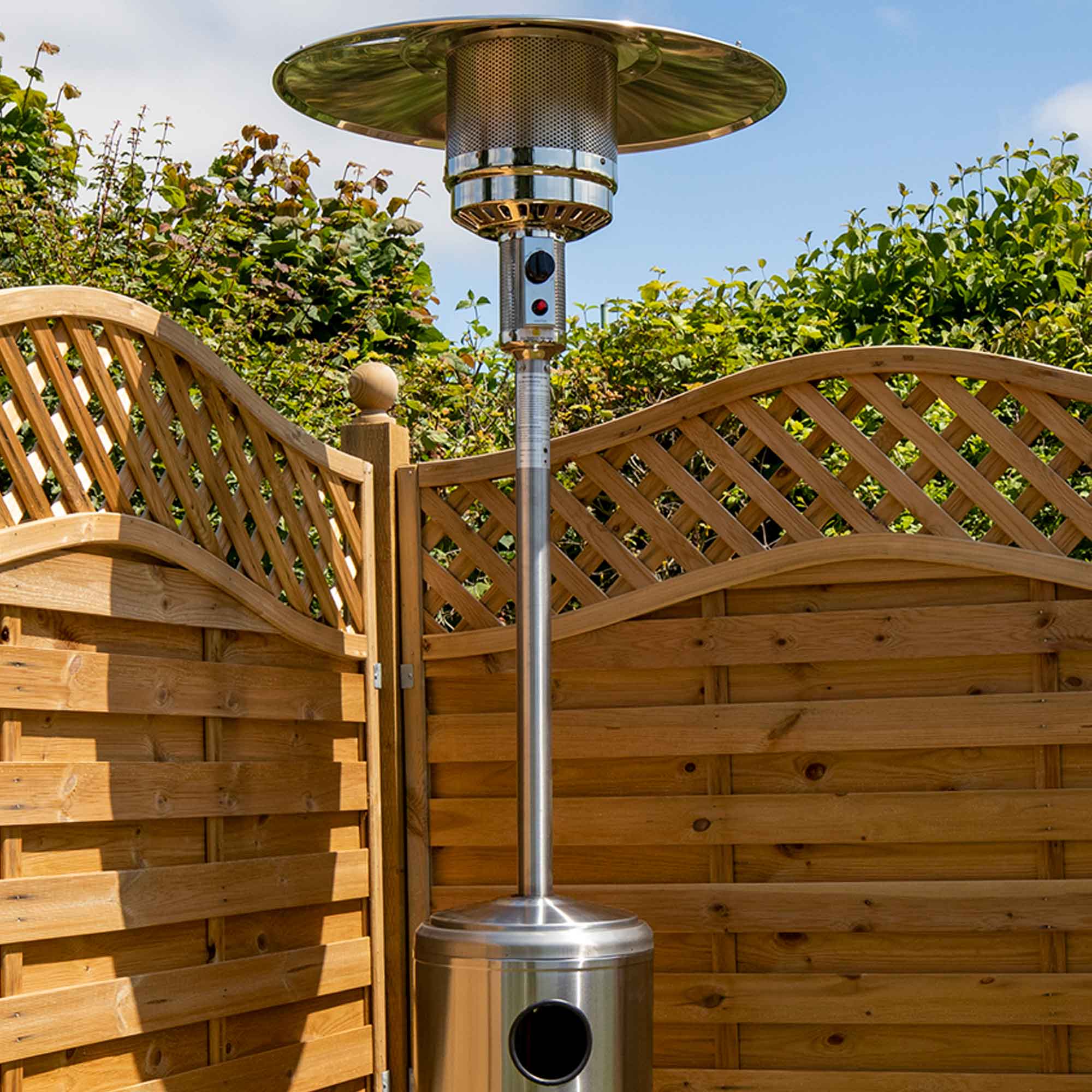 Freestanding Gas Patio Heater 13kW with wheels, Stainless Steel - DG2