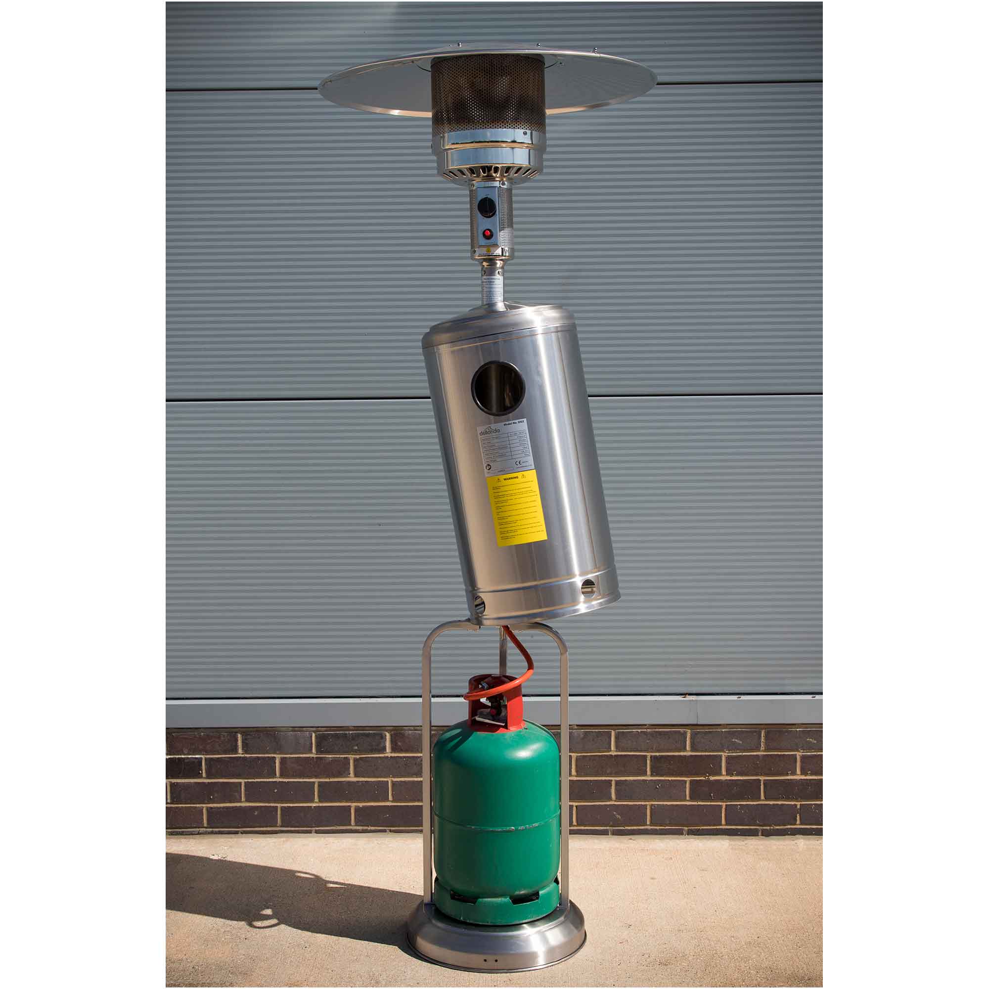 Freestanding Gas Patio Heater 13kW with wheels, Stainless Steel - DG2