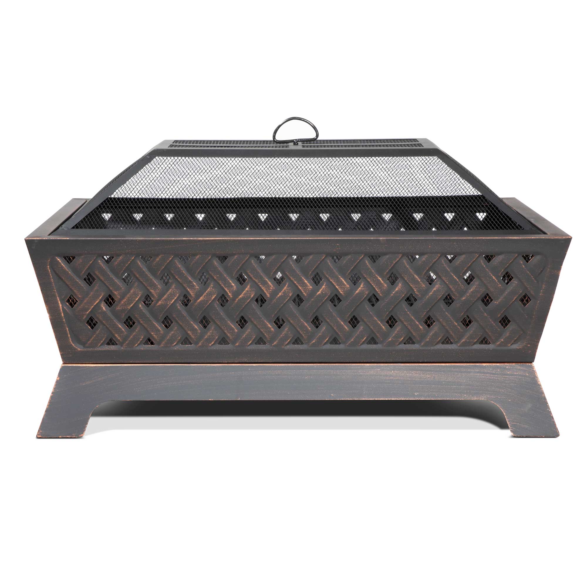 35" Rectangular Outdoor Fire Pit, Antique Bronze Effect - DG44