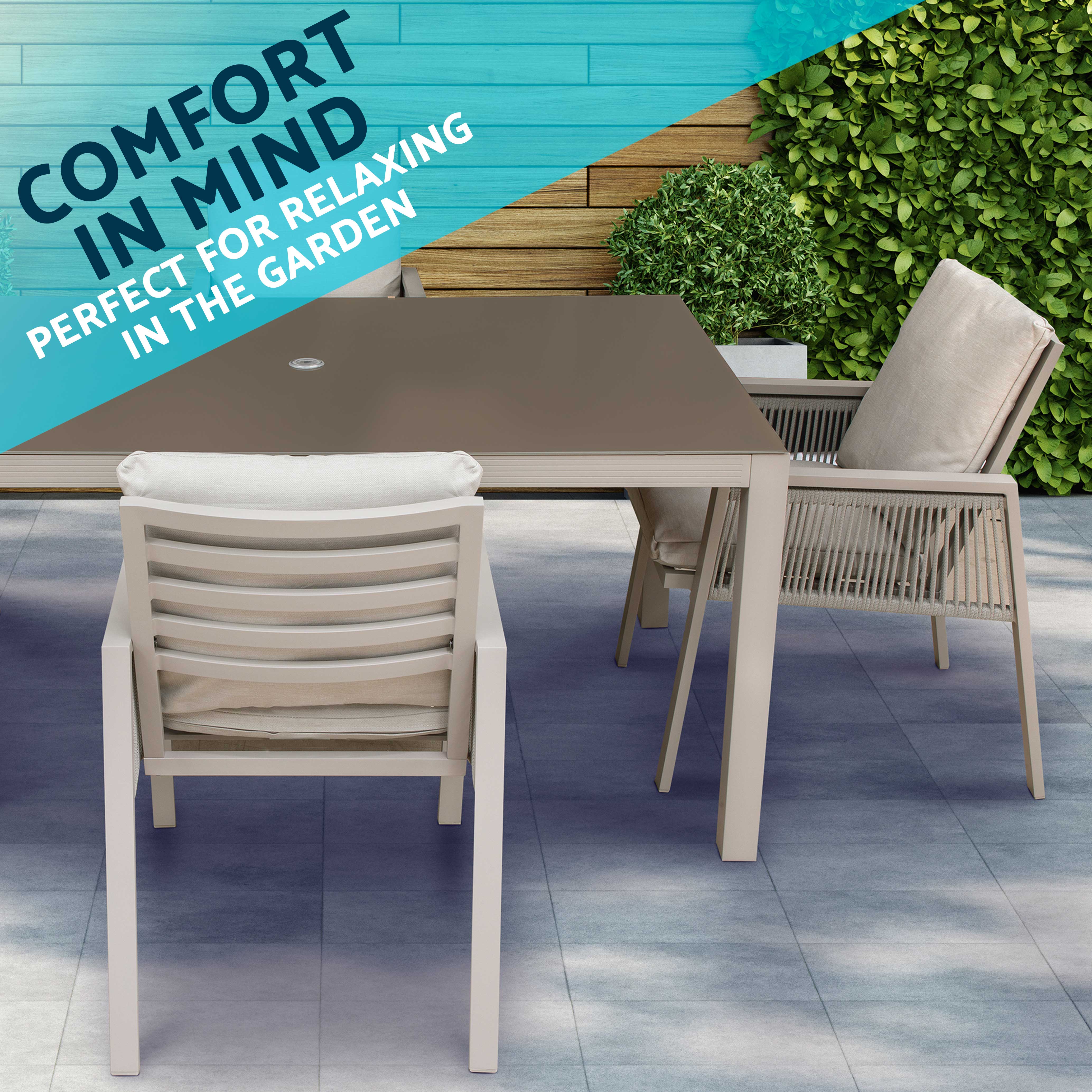 Dellonda Fusion 5 Piece Outdoor Dining Set with Weatherproof Aluminium Frame - DG275