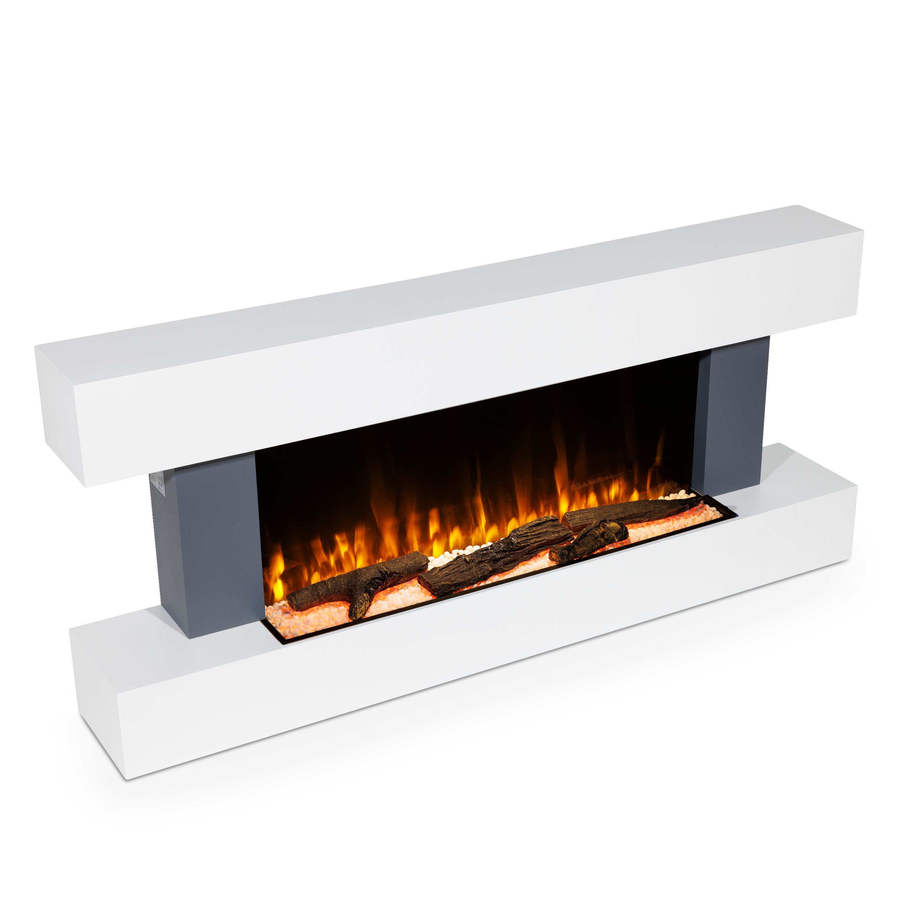 Baridi 52" Electric Fireplace, Wall Mounting with LED Flame Effects, Grey - DH112