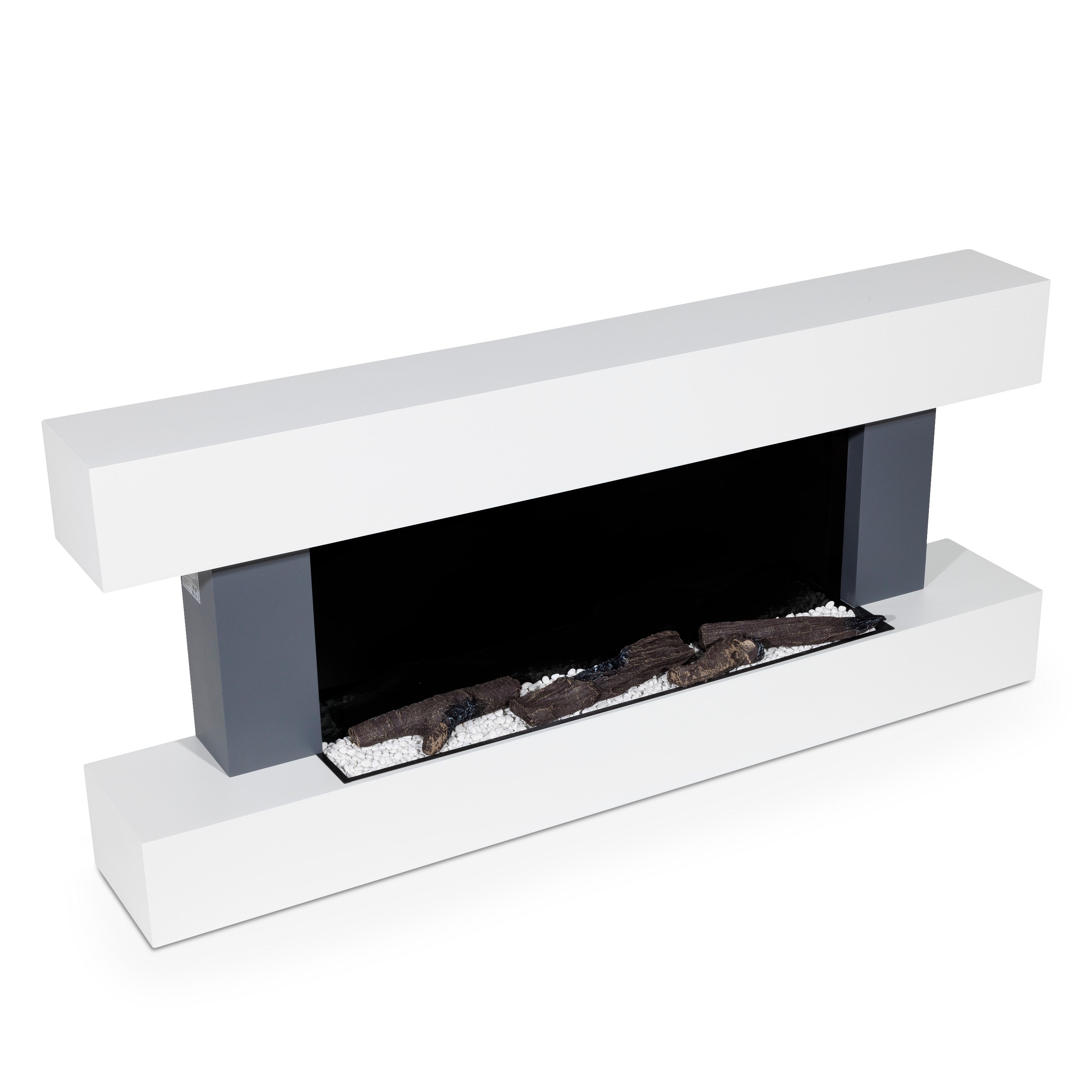 Baridi 52" Electric Fireplace, Wall Mounting with LED Flame Effects, Grey - DH112