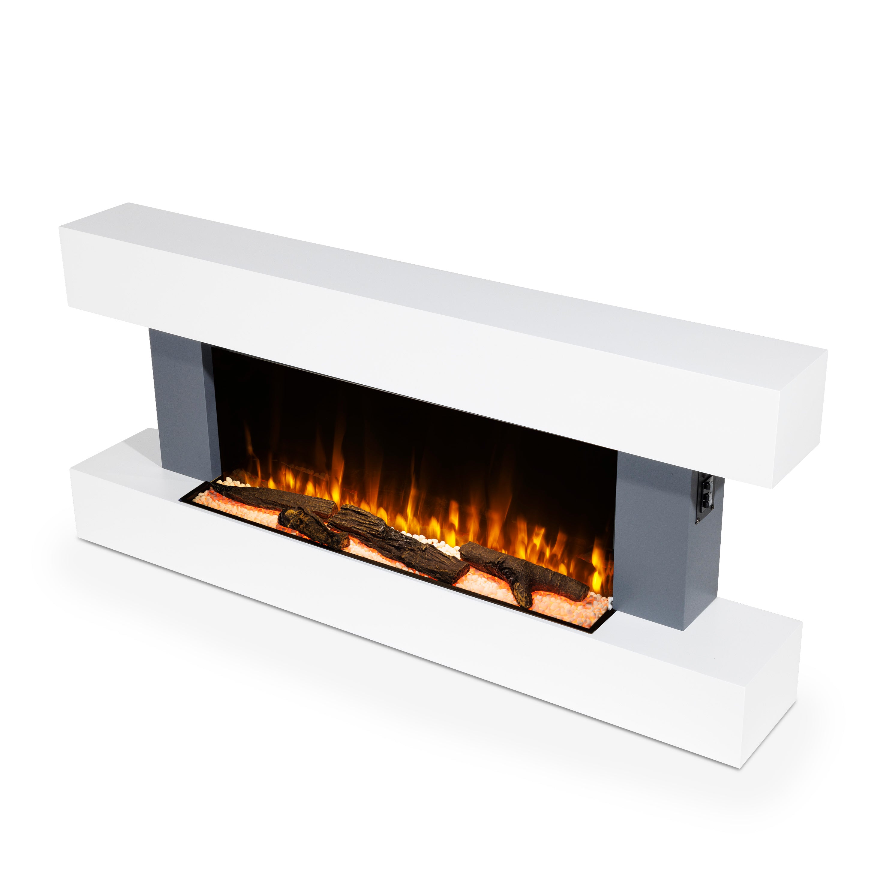 Baridi 52" Electric Fireplace, Wall Mounting with LED Flame Effects, Grey - DH112