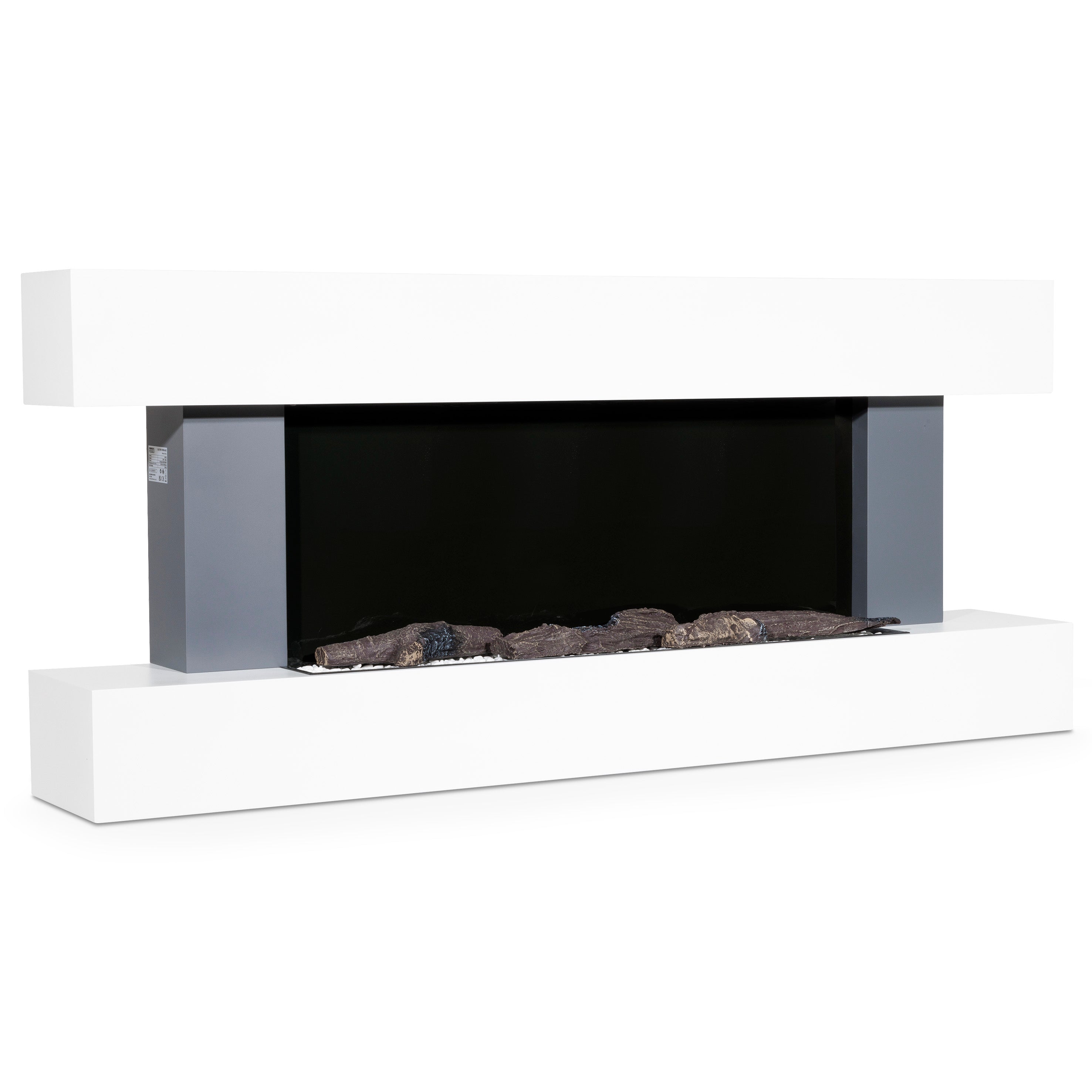 Baridi 52" Electric Fireplace, Wall Mounting with LED Flame Effects, Grey - DH112