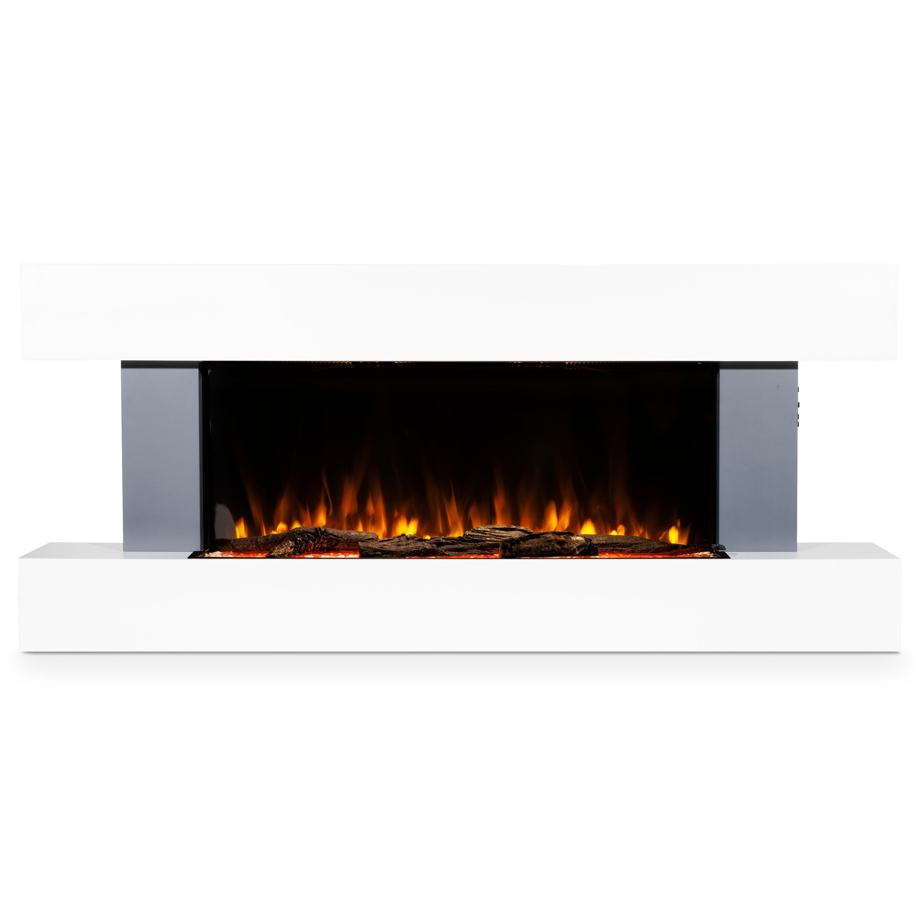 Baridi 52" Electric Fireplace, Wall Mounting with LED Flame Effects, Grey - DH112