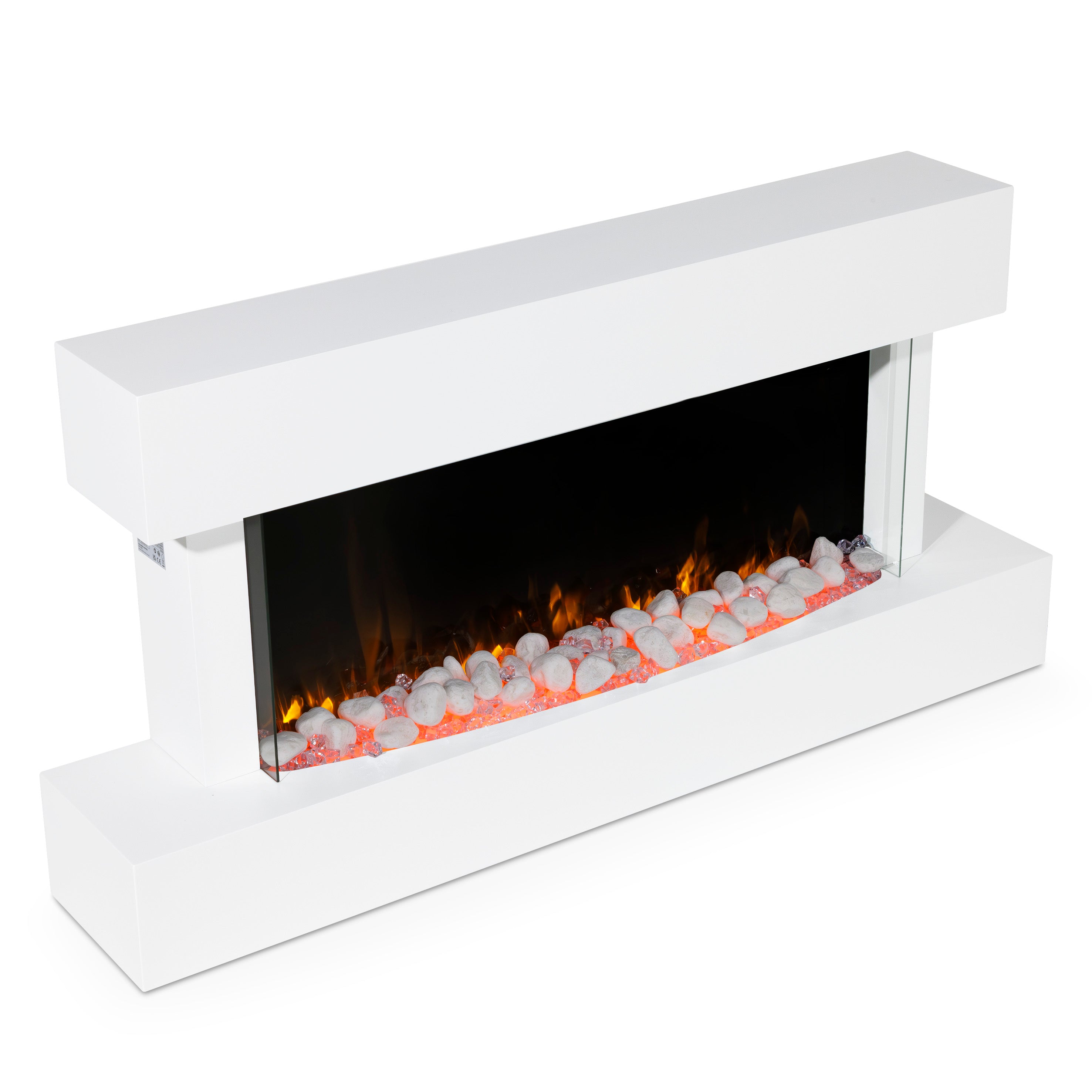 Baridi 46" Electric Fireplace, Wall Mounting with LED Flame Effects,  White - DH113