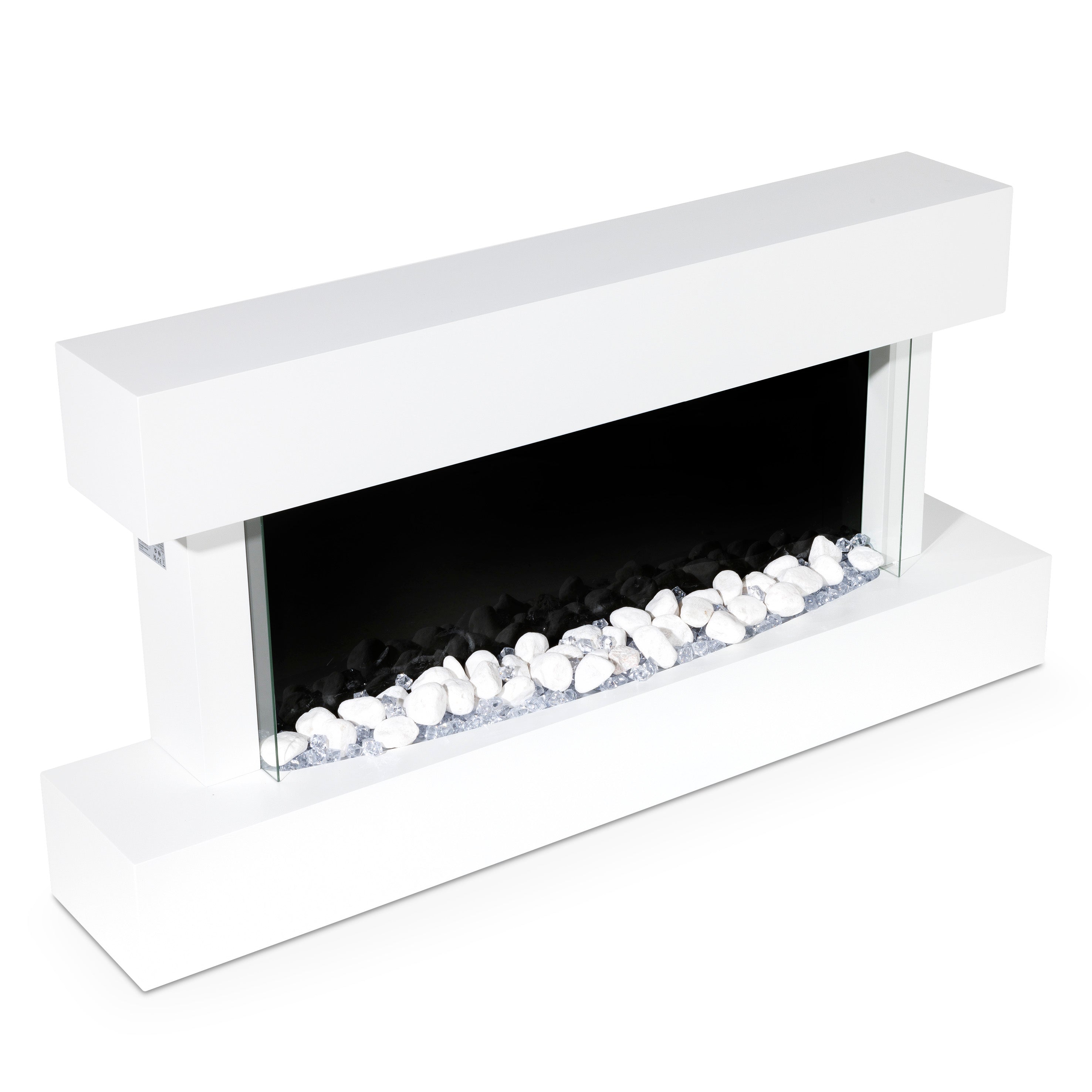 Baridi 46" Electric Fireplace, Wall Mounting with LED Flame Effects,  White - DH113