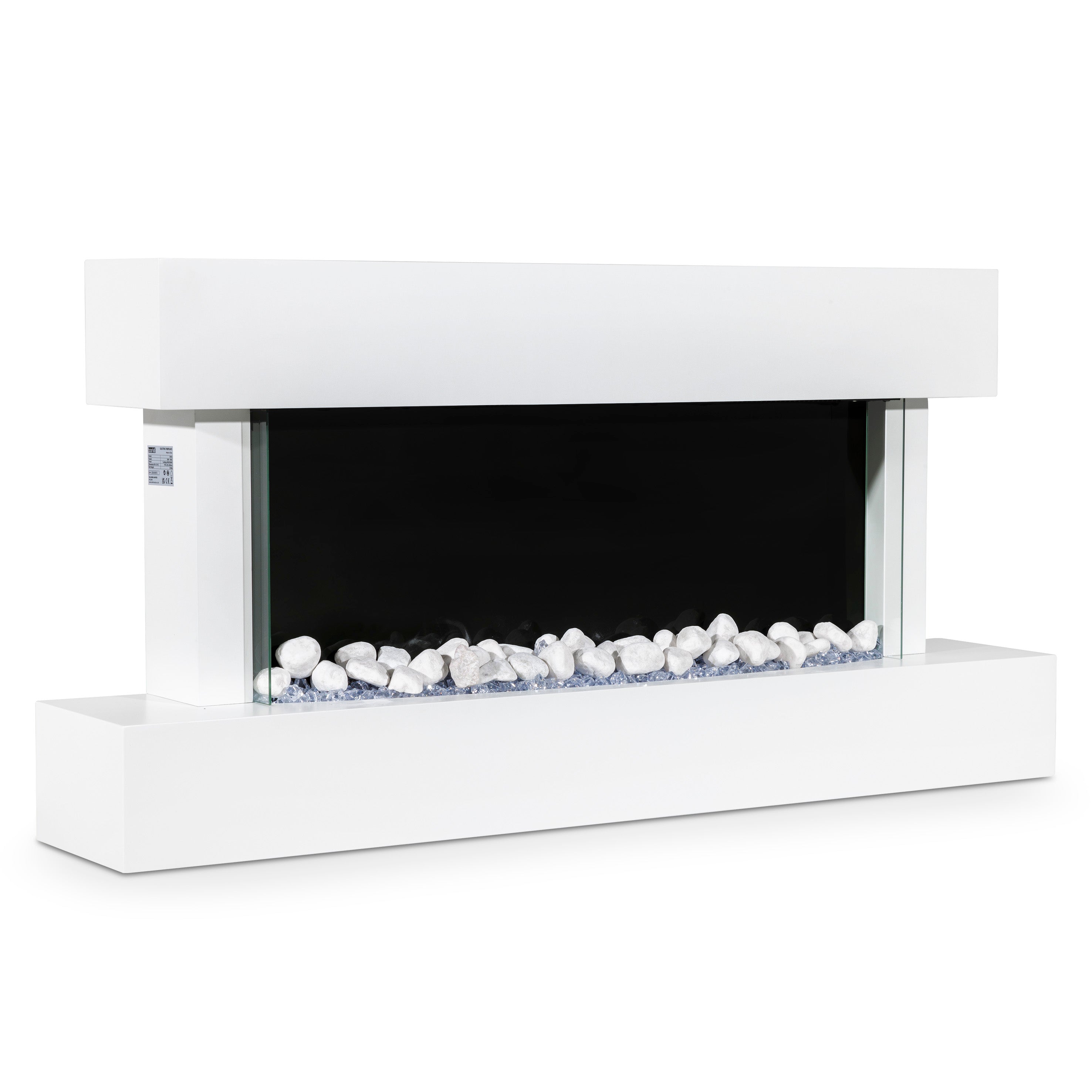 Baridi 46" Electric Fireplace, Wall Mounting with LED Flame Effects,  White - DH113