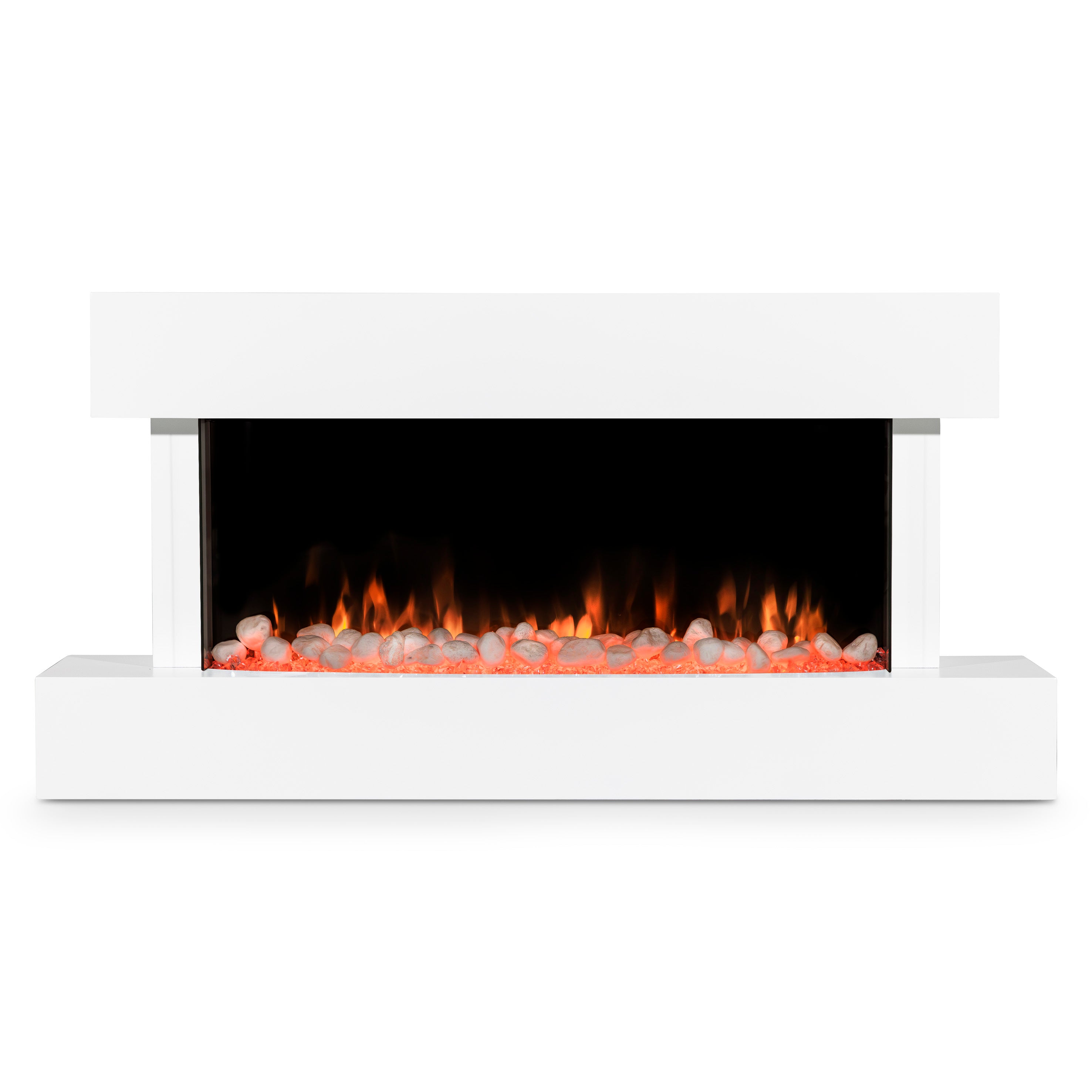 Baridi 46" Electric Fireplace, Wall Mounting with LED Flame Effects,  White - DH113