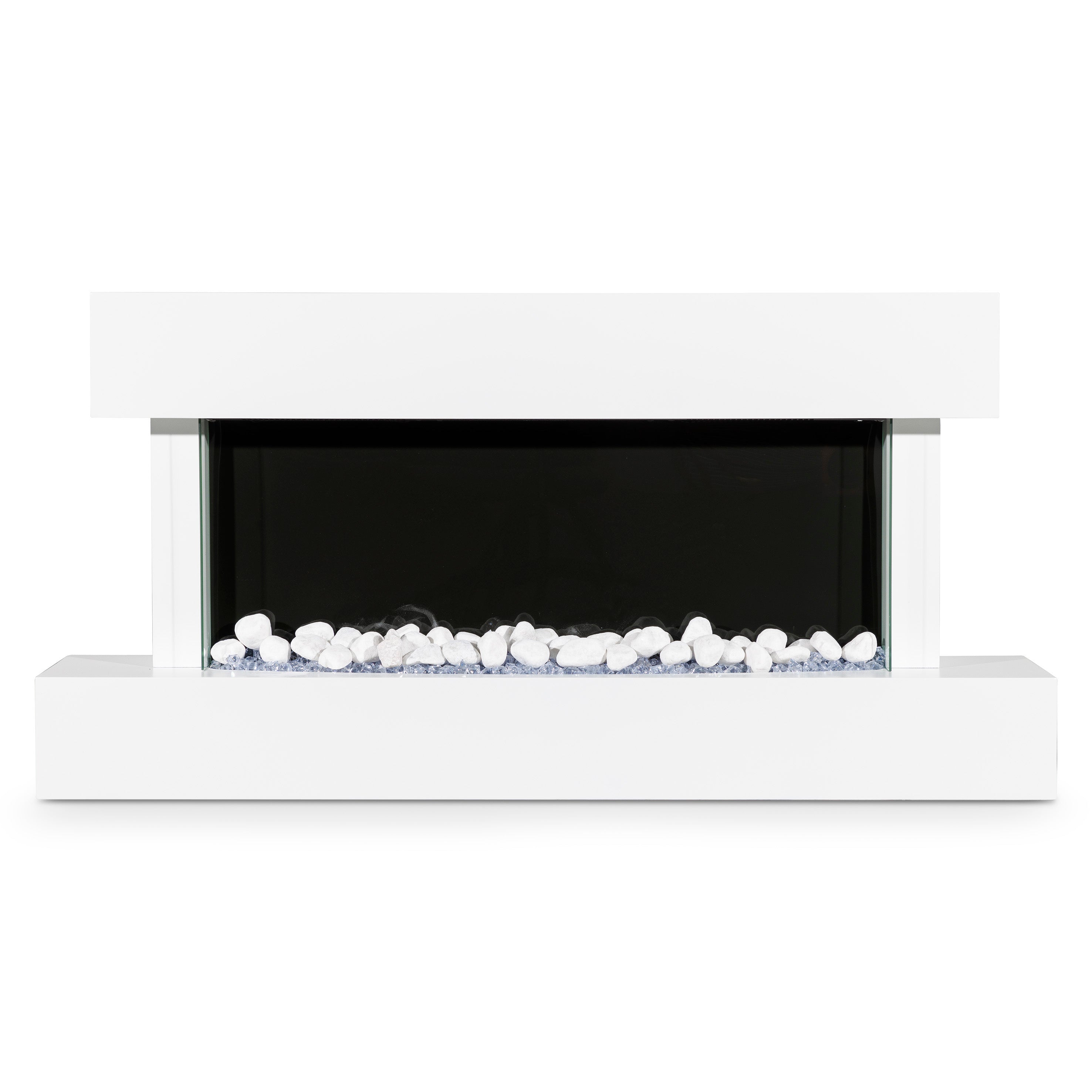 Baridi 46" Electric Fireplace, Wall Mounting with LED Flame Effects,  White - DH113