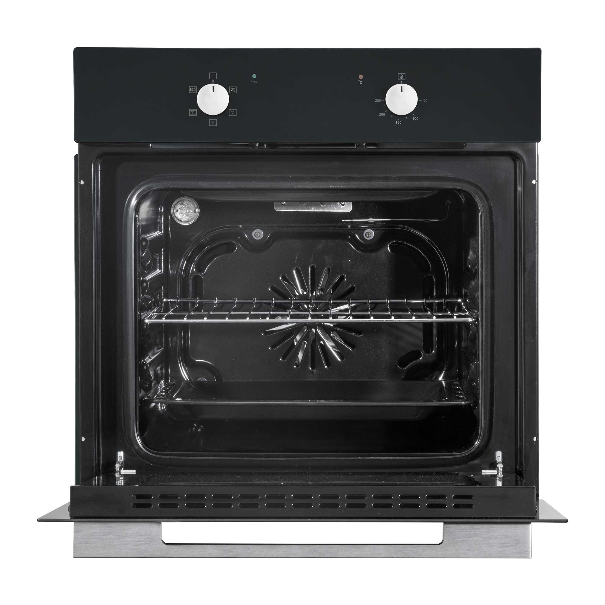 Integrated Fan-Assisted Electric Oven 60cm 55L Capacity with Warming Drawer - Black