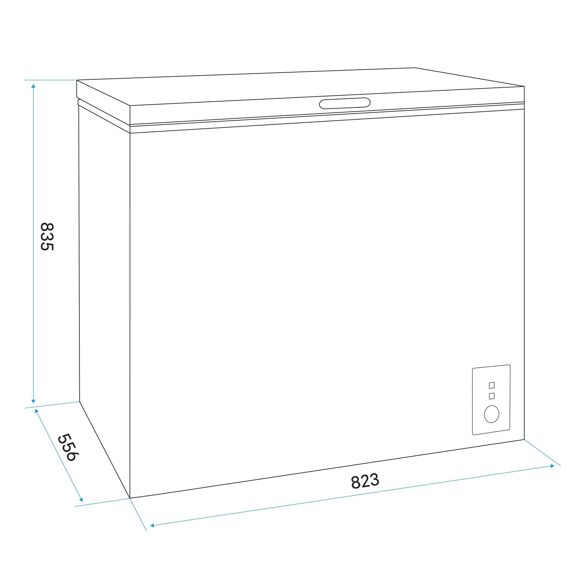 Baridi Freestanding Chest Freezer, 199L, Garage and Outbuilding Safe, Thermostat, Black - DH151