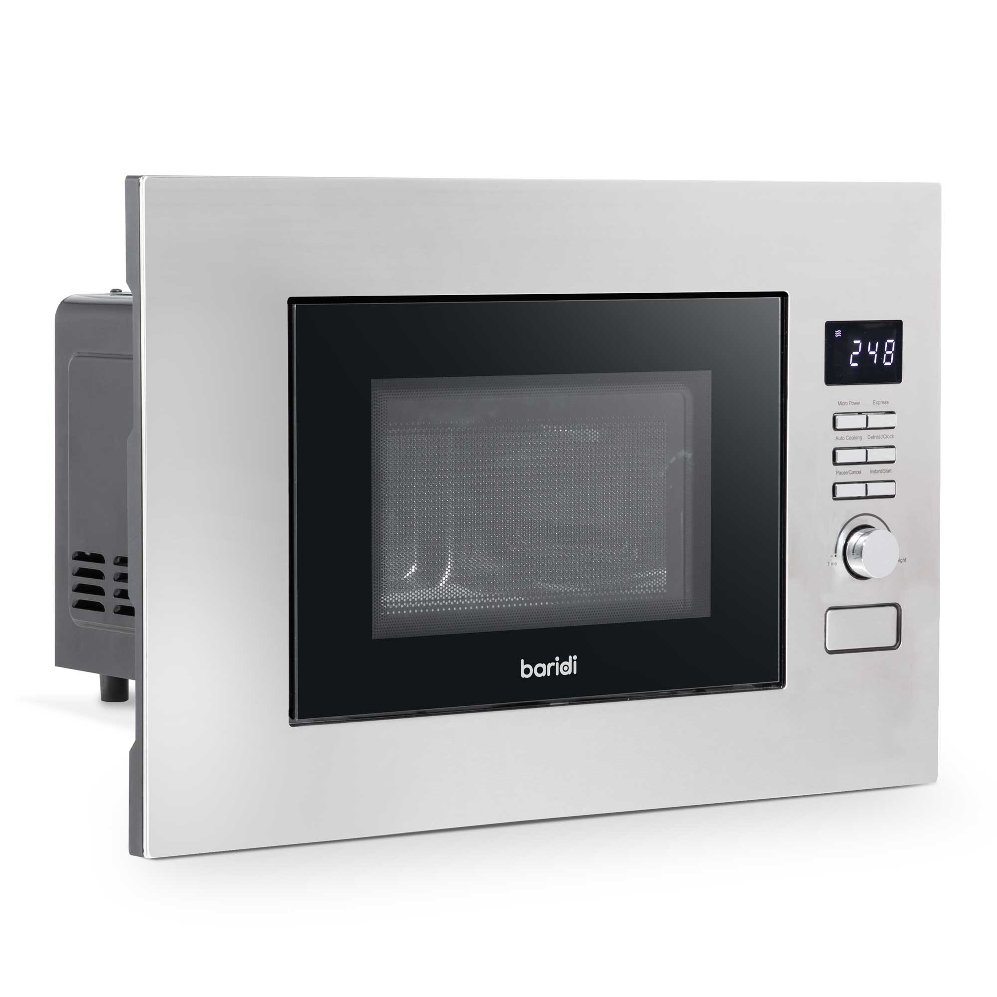 Baridi 20L Integrated Microwave Oven, 800W, Stainless Steel - DH196