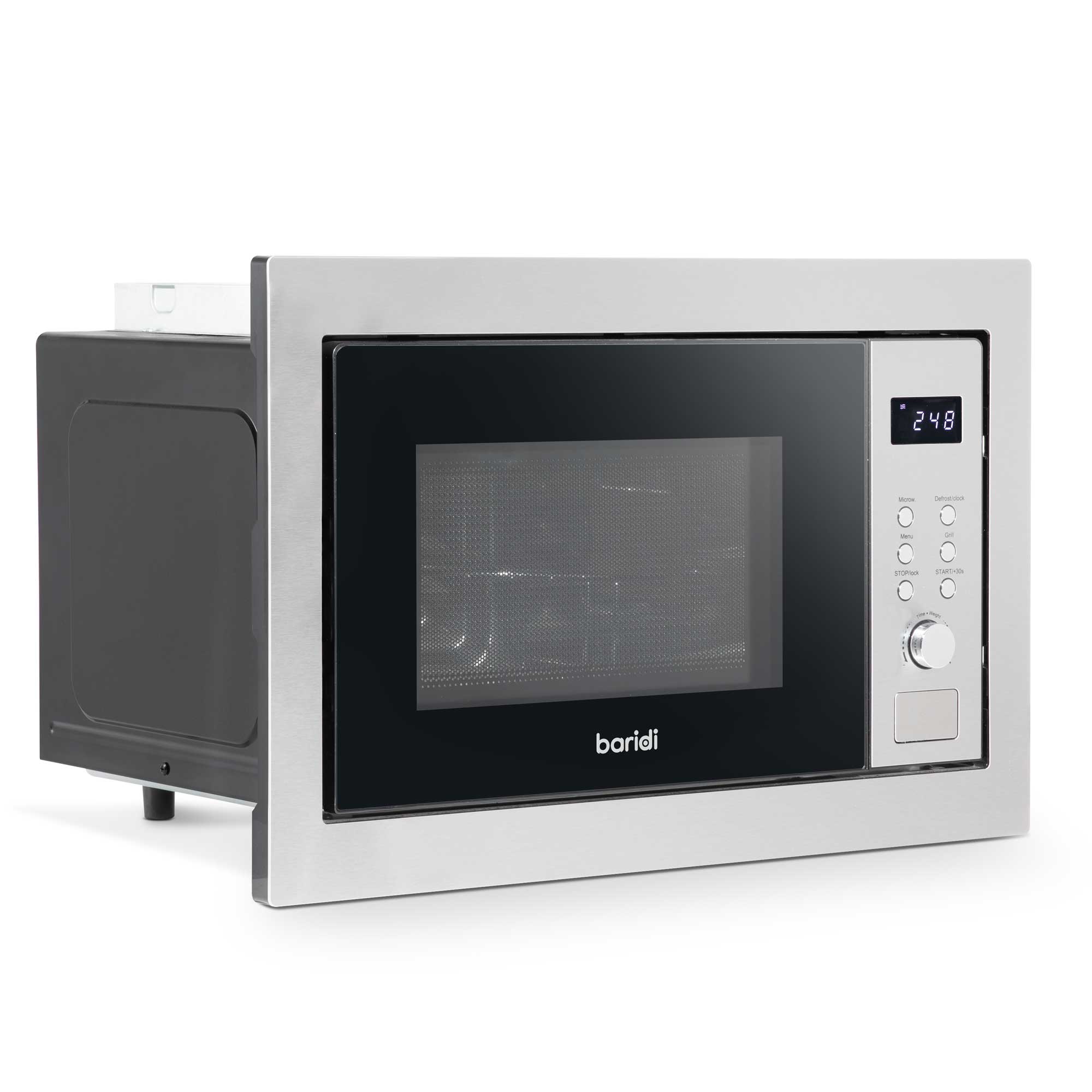 Baridi 25L Integrated Microwave Oven with Grill, 900W, Stainless Steel - DH197