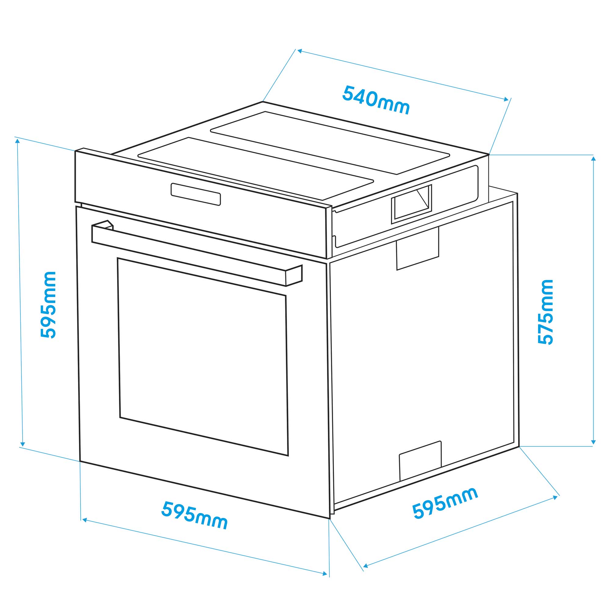 Baridi 60cm Built-In 10 Function Fan Assisted, Electric Oven, Touchscreen, 72L Capacity - DH199