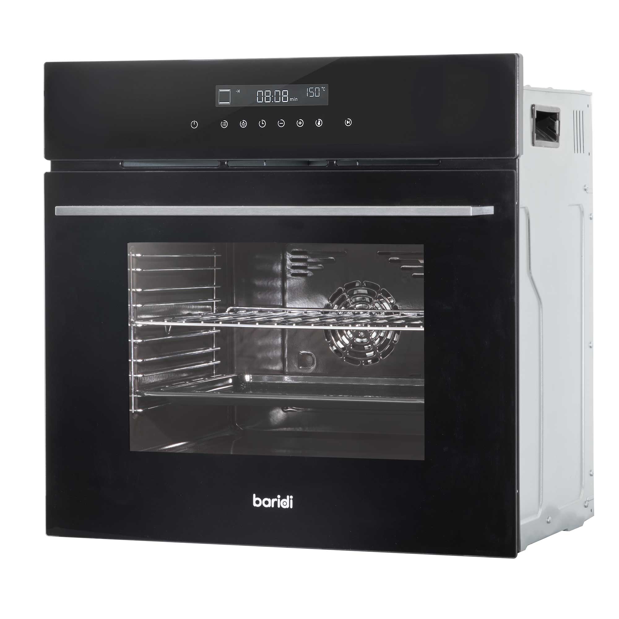 Integrated Fan-Assisted Electric Oven 60cm 72L Capacity with Warming Drawer - Black