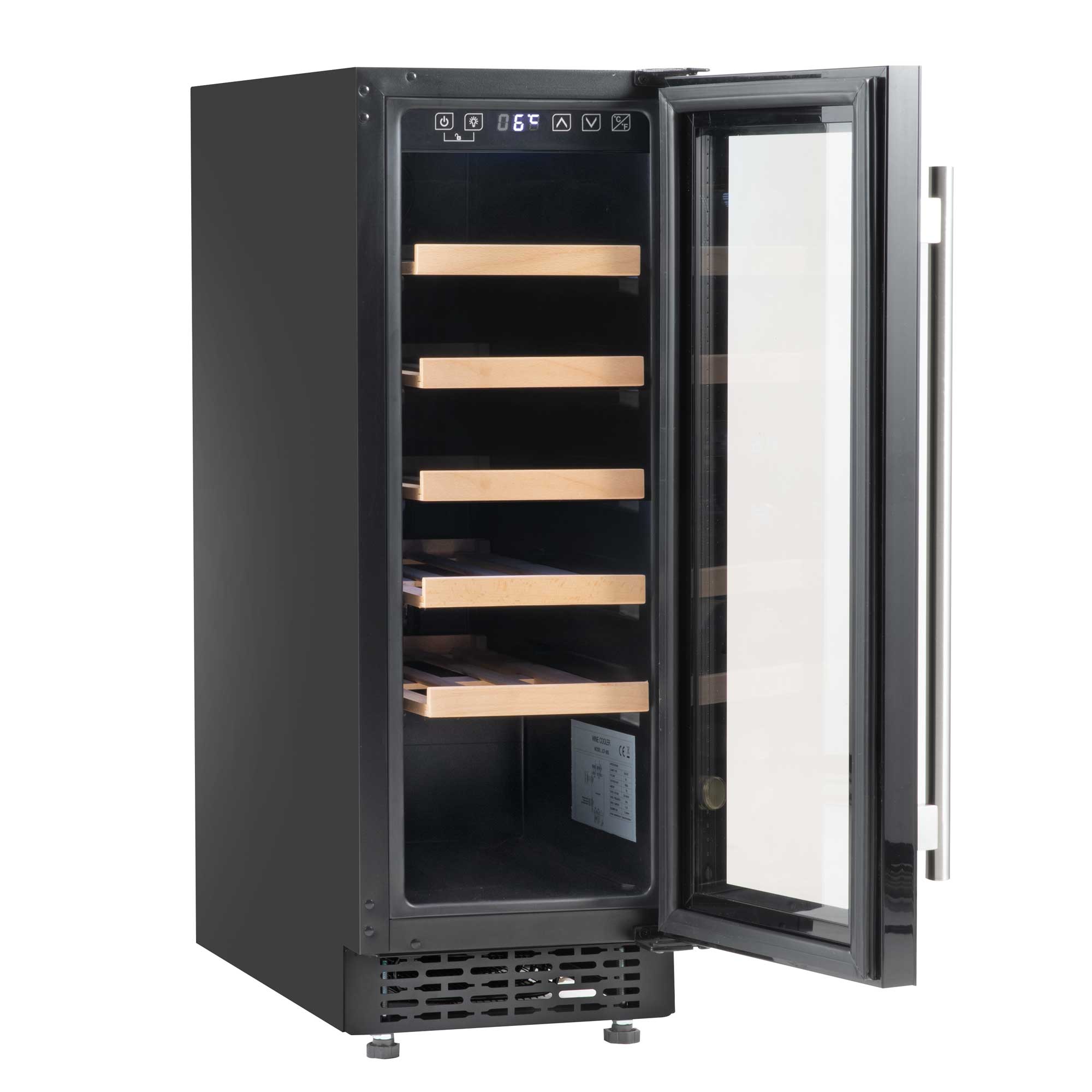 Baridi 20 Bottle Slim 30cm Built-In Wine Cooler with Digital Touchscreen Controls - DH203