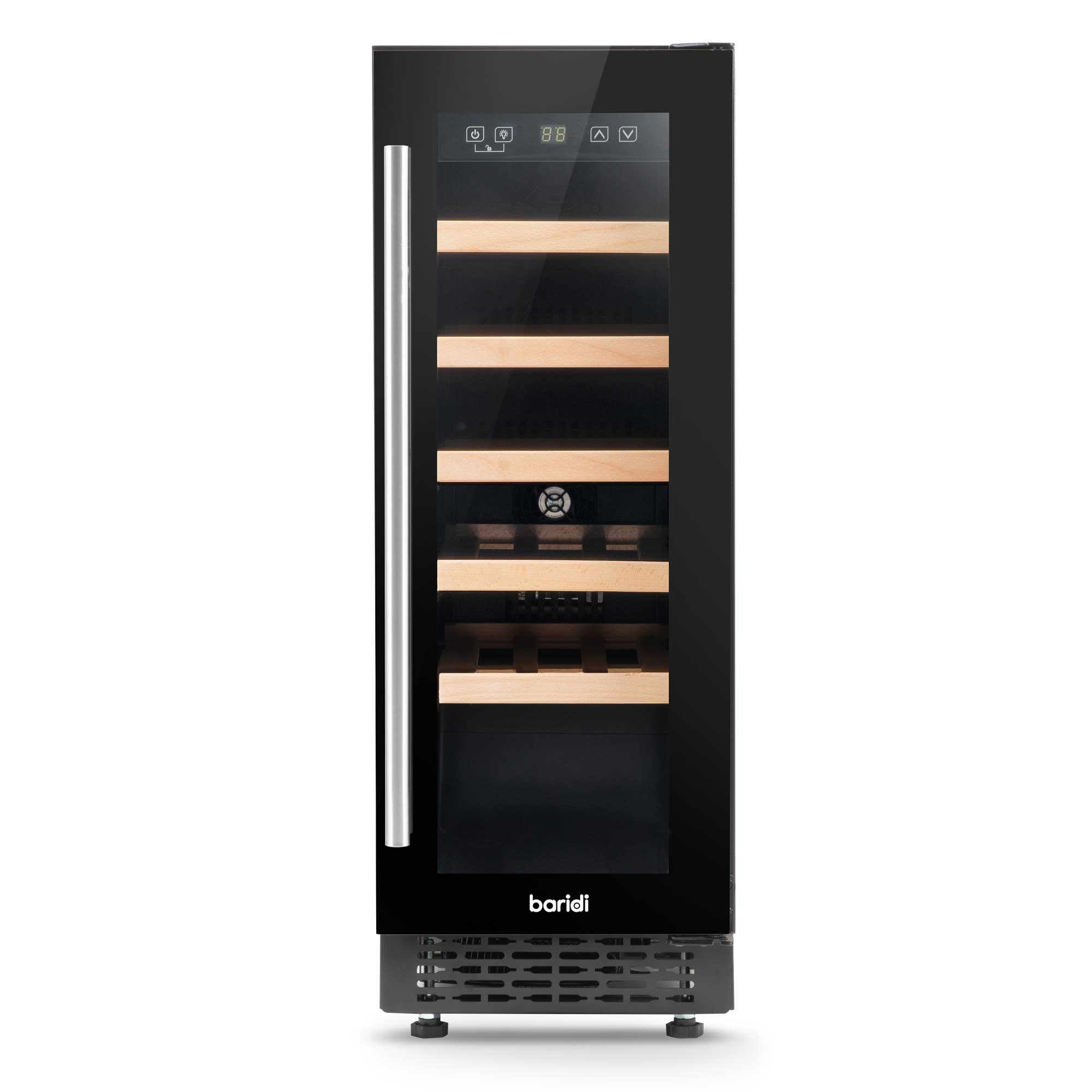 Baridi 20 Bottle Slim 30cm Built-In Wine Cooler with Digital Touchscreen Controls - DH203