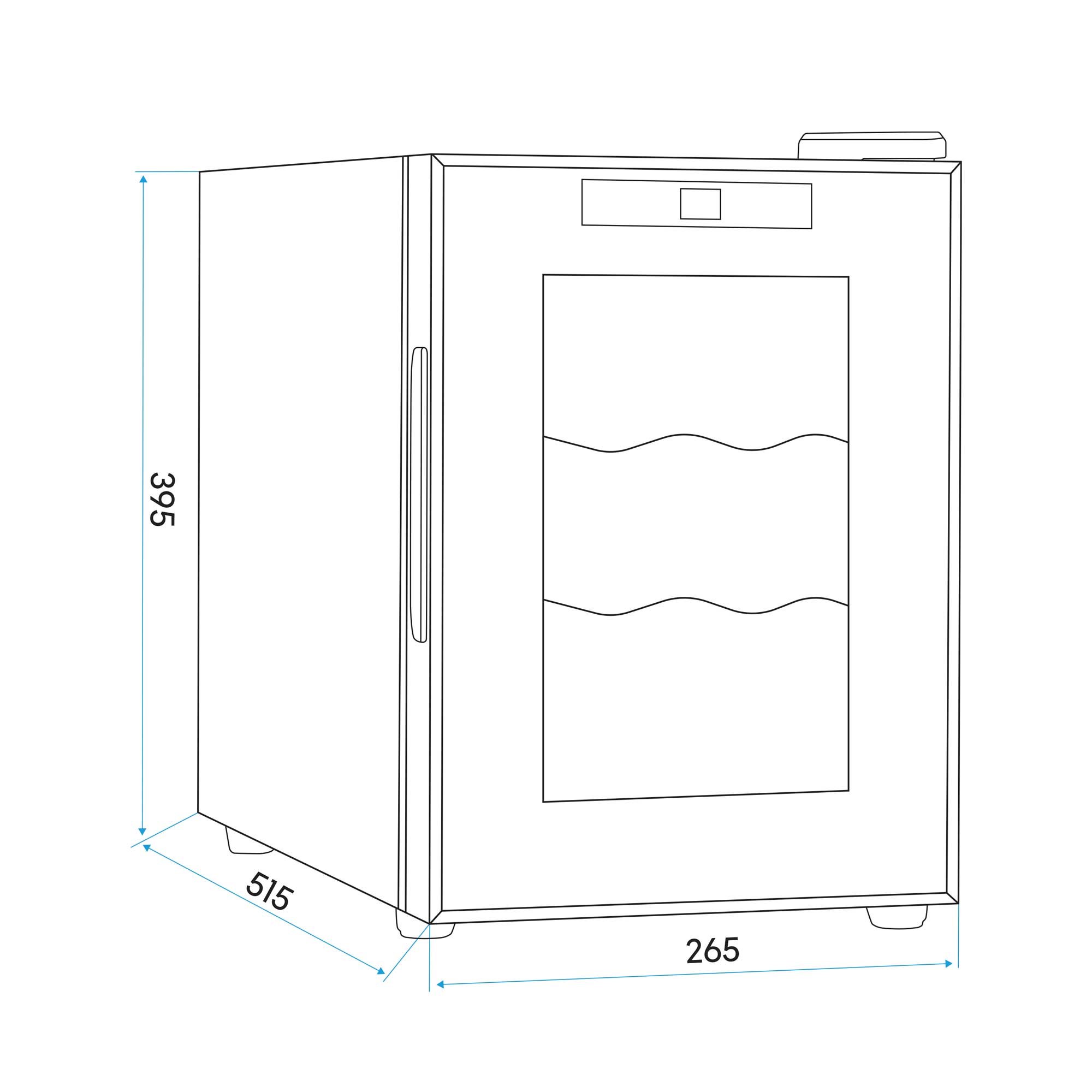 Baridi 6 Bottle Wine Cooler, Thermoelectric, 5-18°C, Touch Controls, Table Top - DH217