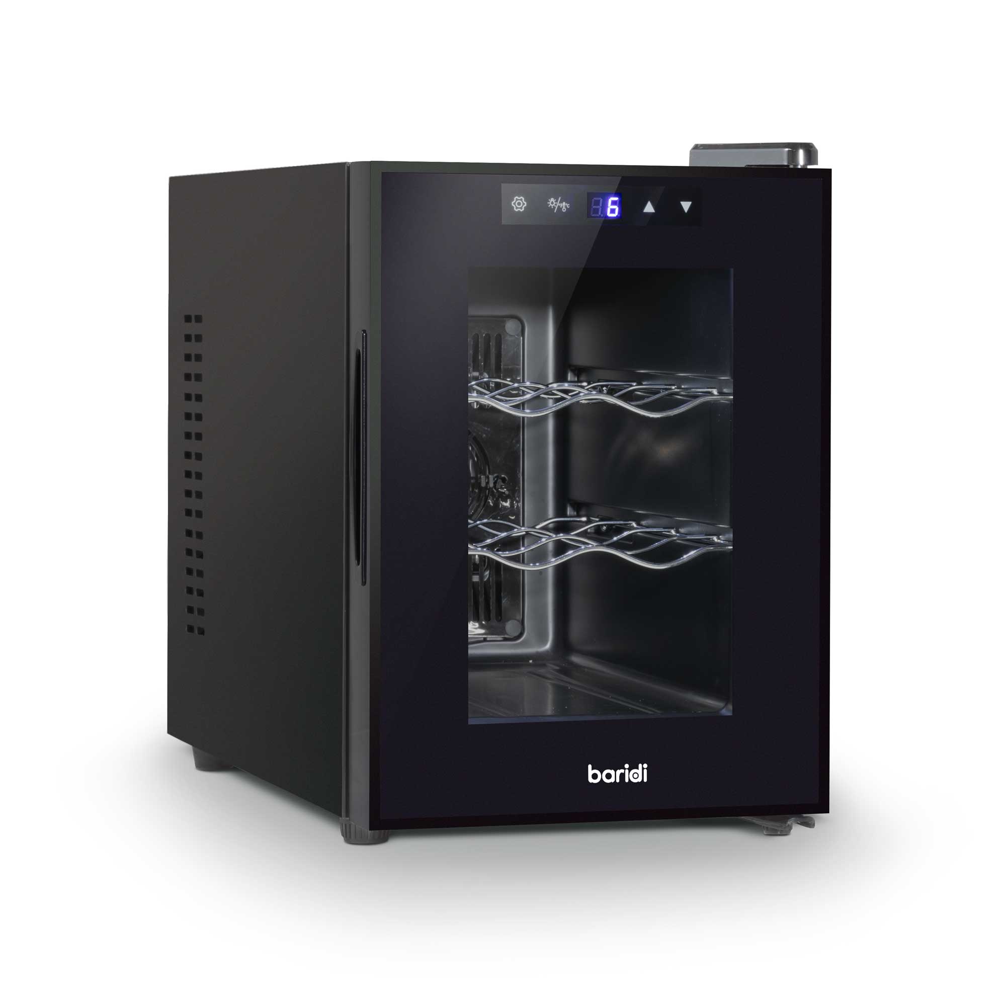 Baridi 6 Bottle Wine Cooler, Thermoelectric, 5-18°C, Touch Controls, Table Top - DH217