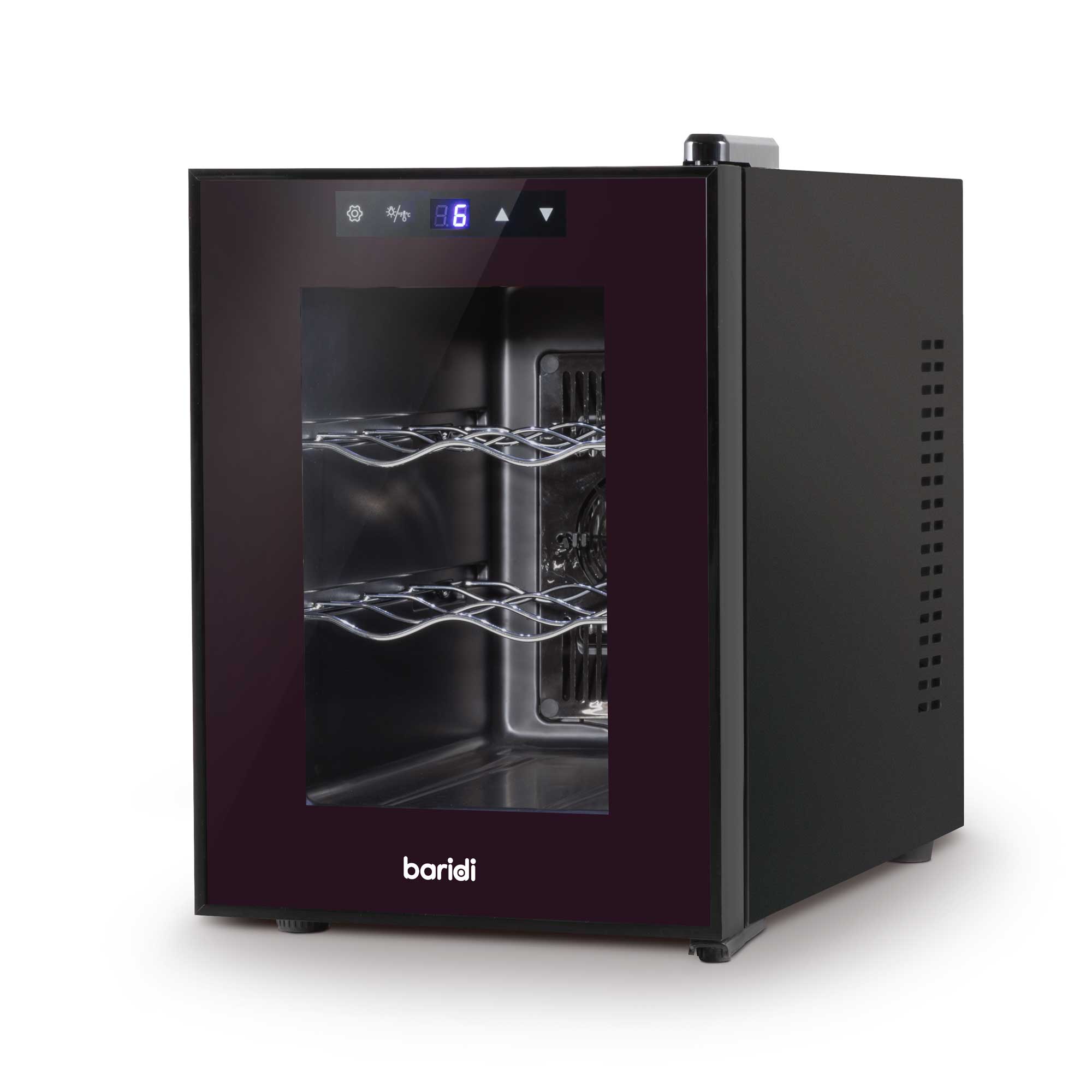 Baridi 6 Bottle Wine Cooler, Thermoelectric, 5-18°C, Touch Controls, Table Top - DH217