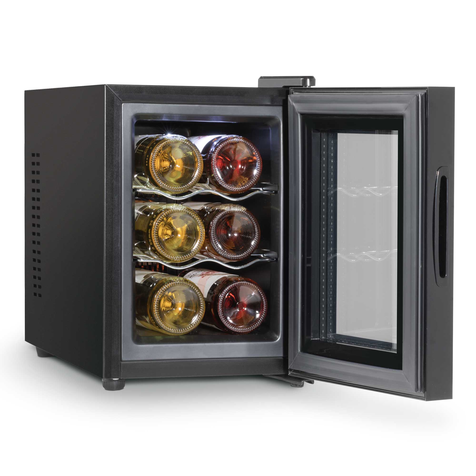 Baridi 6 Bottle Wine Cooler, Thermoelectric, 5-18°C, Touch Controls, Table Top - DH217