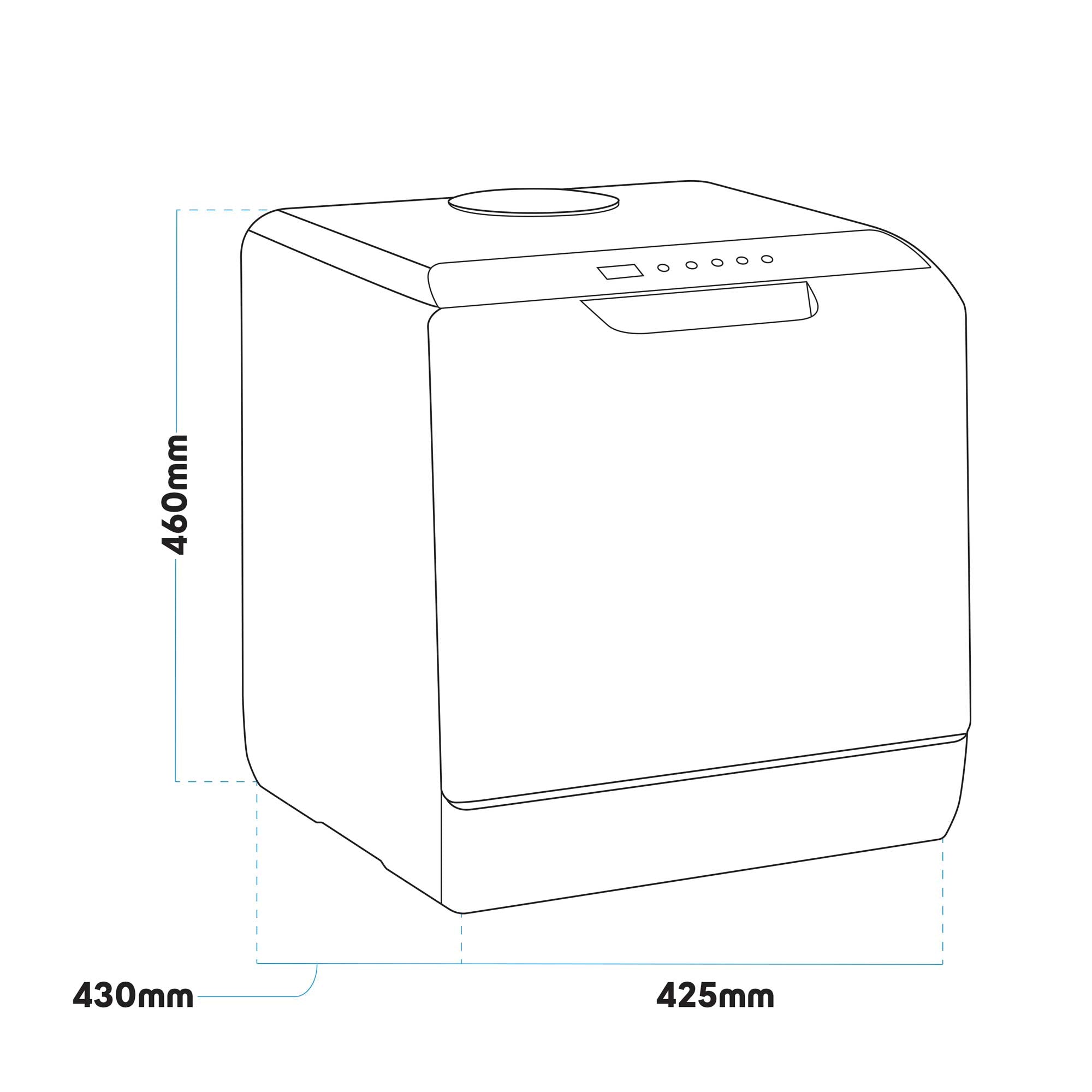 Baridi Mini Portable Tabletop 5L Dishwasher with 2-4 Place Settings, 5 Wash Functions - DH224A