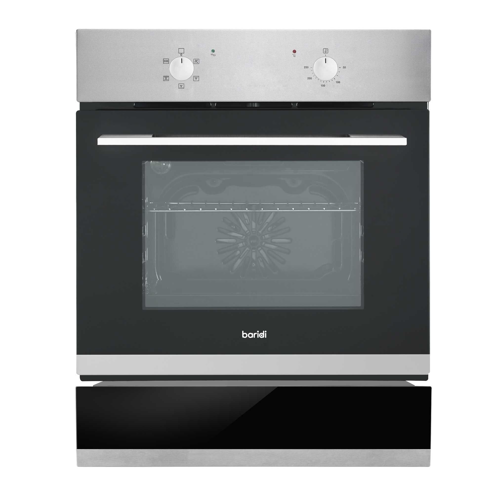 Baridi 60cm 4 Function Fan Assisted Oven & 60cm Warming Drawer Bundle, Stainless Steel- DH233