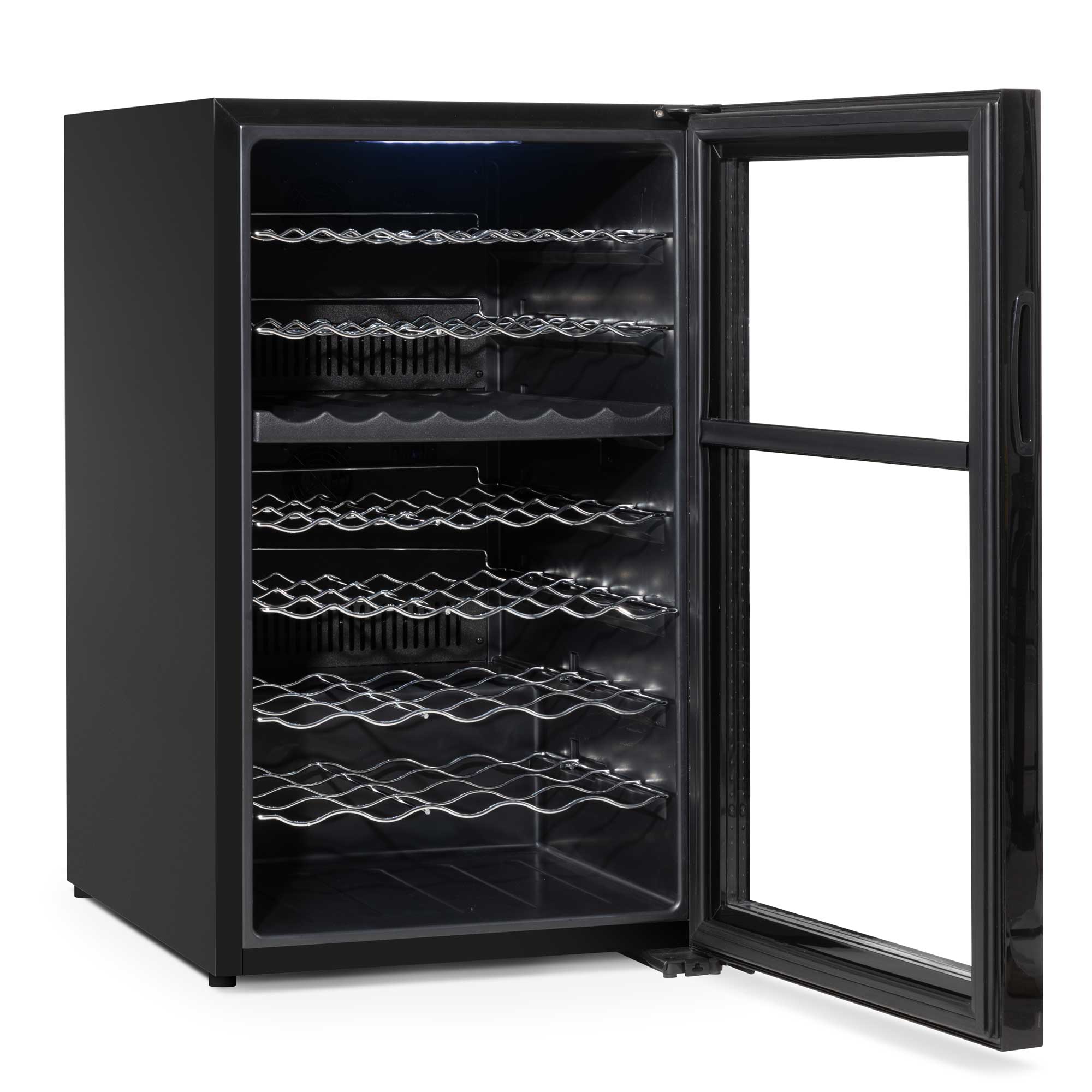 Baridi 52 Bottle Dual Zone Wine Cooler, Fridge, Touch Controls, LED - Black - DH236