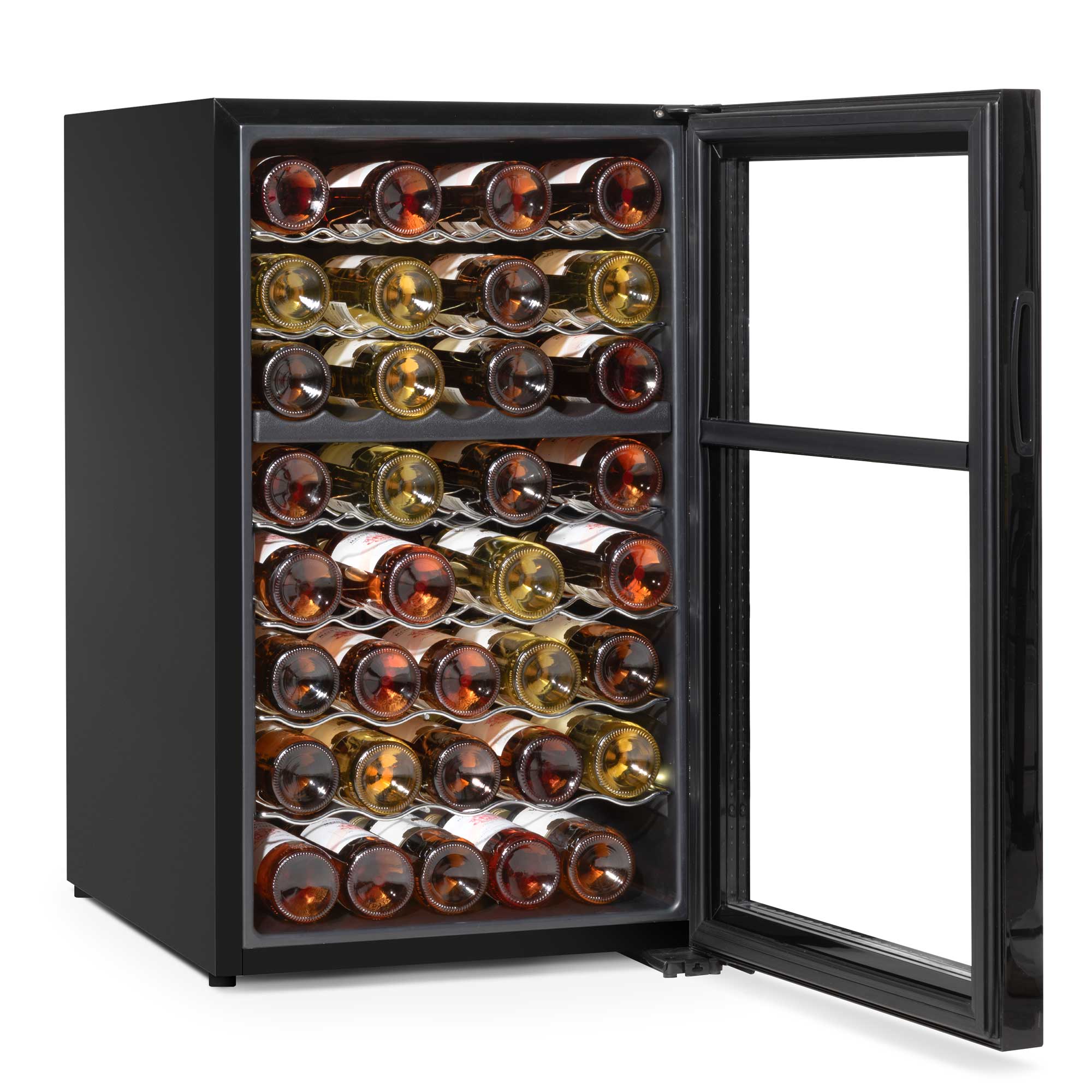 Baridi 52 Bottle Dual Zone Wine Cooler, Fridge, Touch Controls, LED - Black - DH236