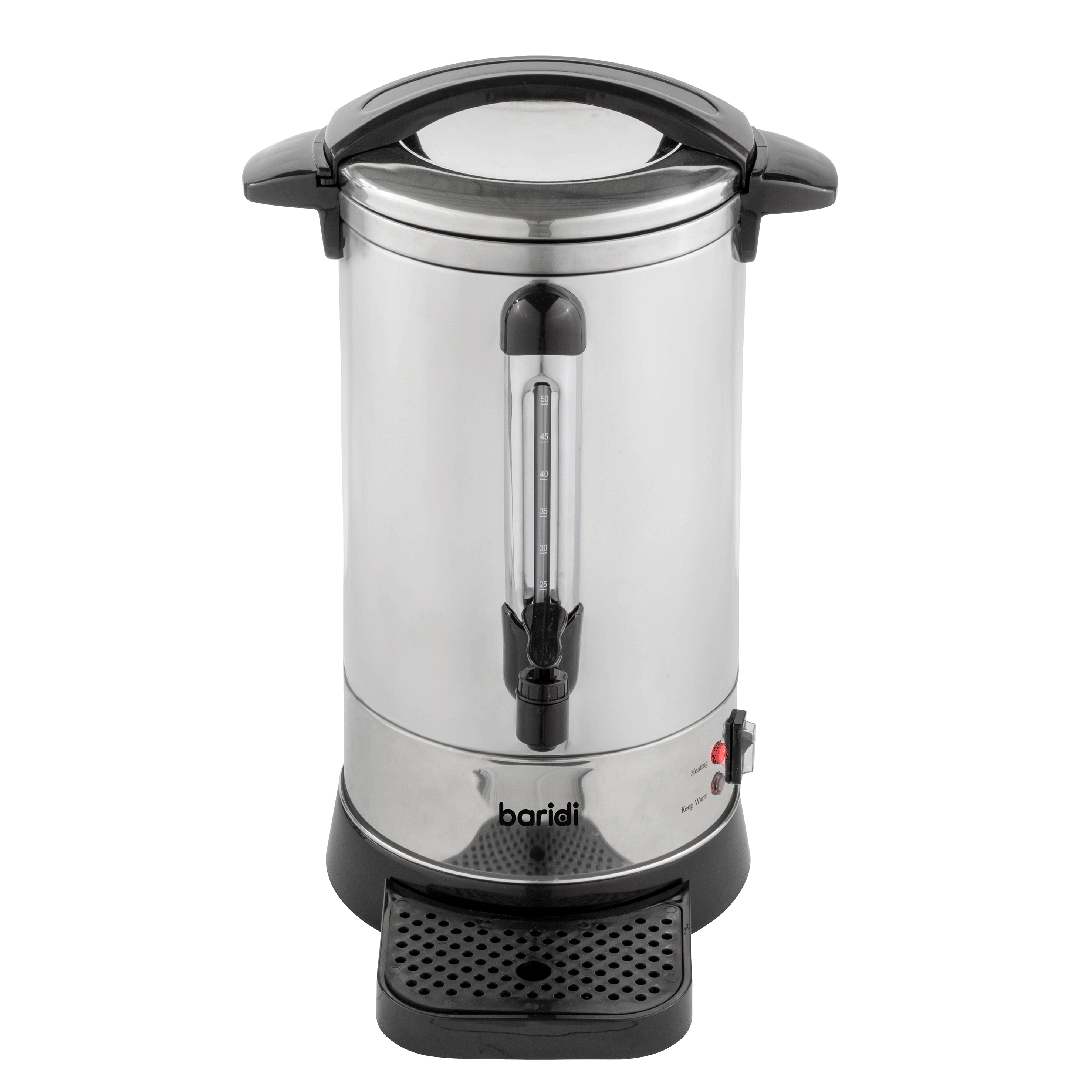 Baridi 10L Hot Water Boiler, Tea Urn with Drip Tray, Keep Warm Function - Stainless Steel - DH269