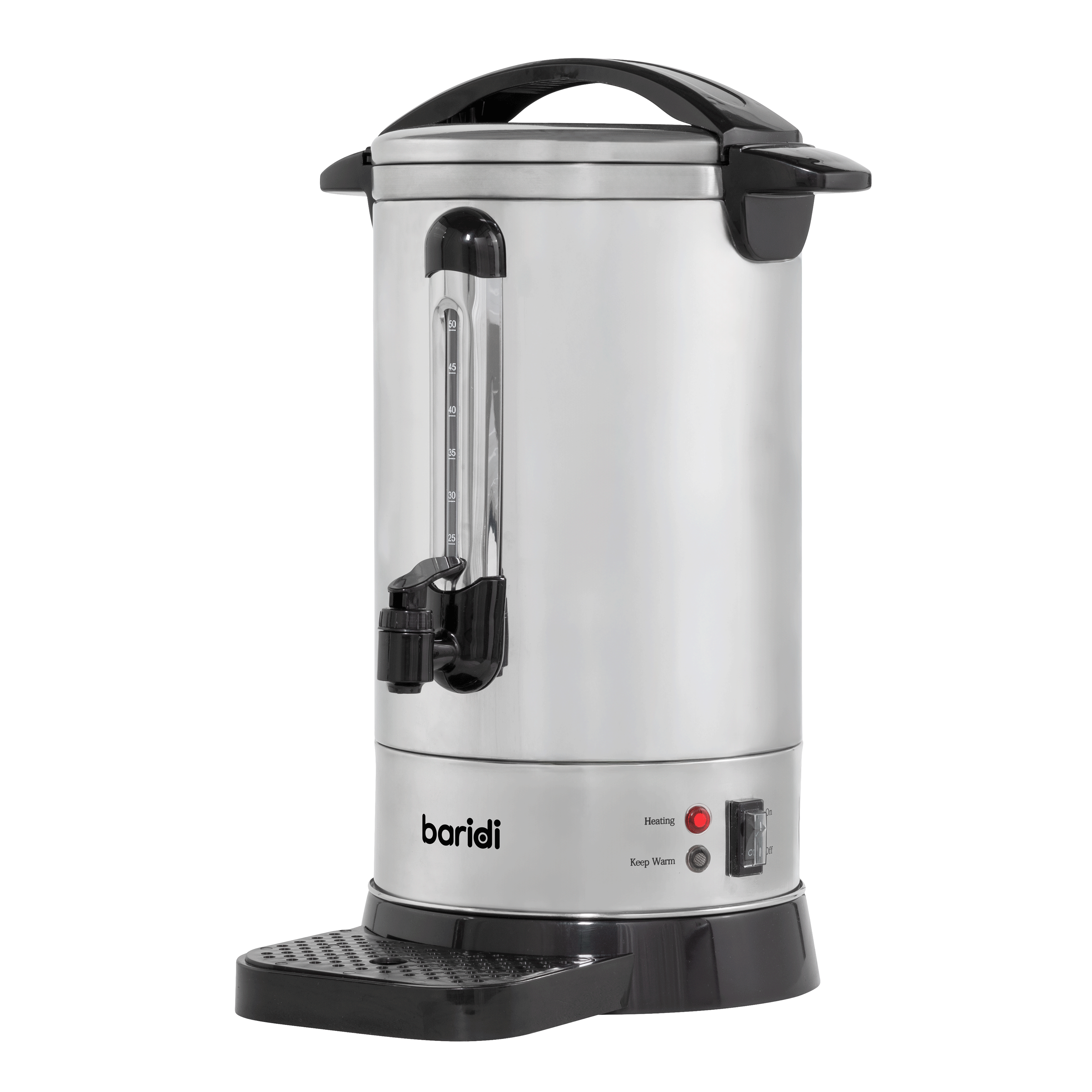 Baridi 10L Hot Water Boiler, Tea Urn with Drip Tray, Keep Warm Function - Stainless Steel - DH269