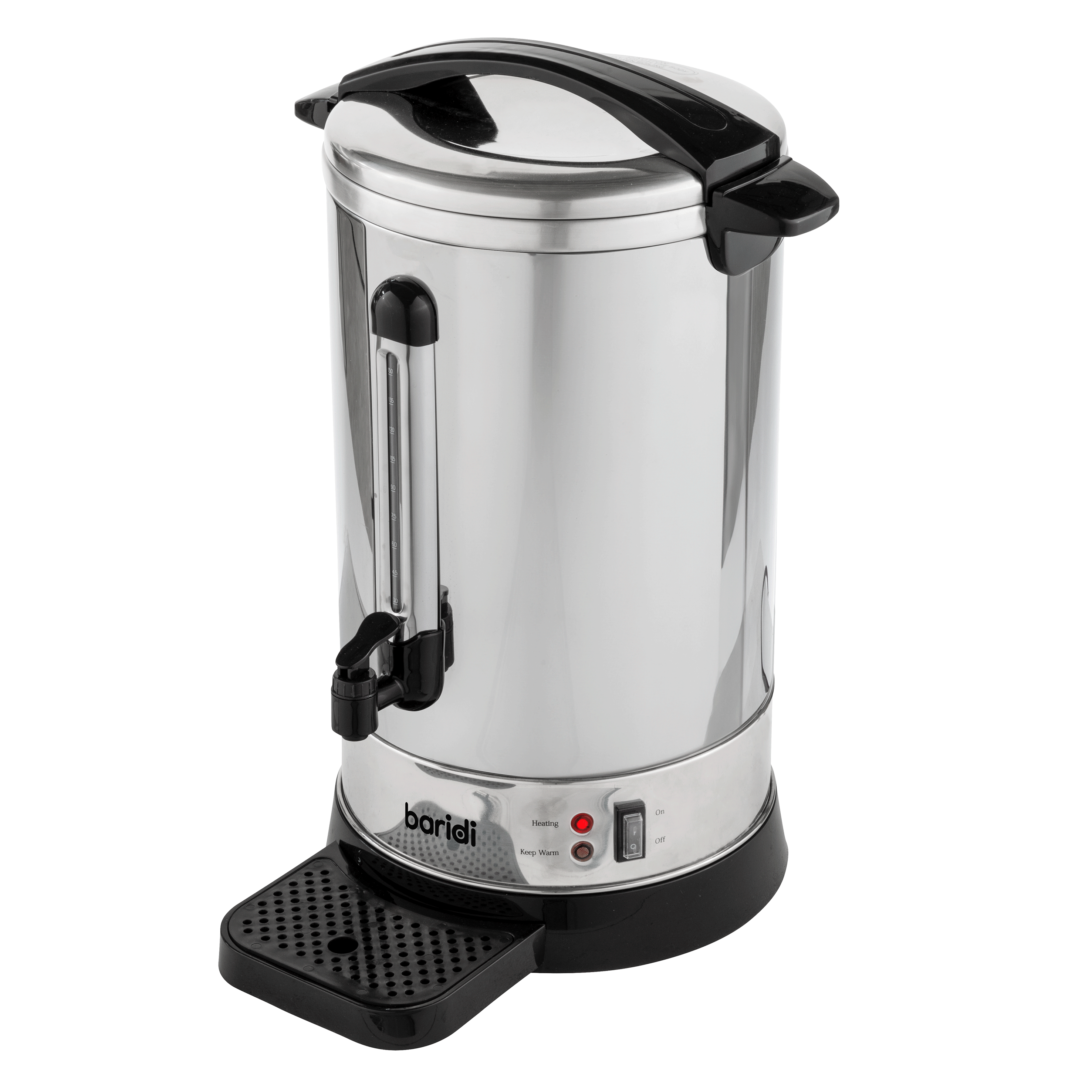 Baridi 20L Hot Water Boiler, Tea Urn with Drip Tray, Keep Warm Function - Stainless Steel - DH270