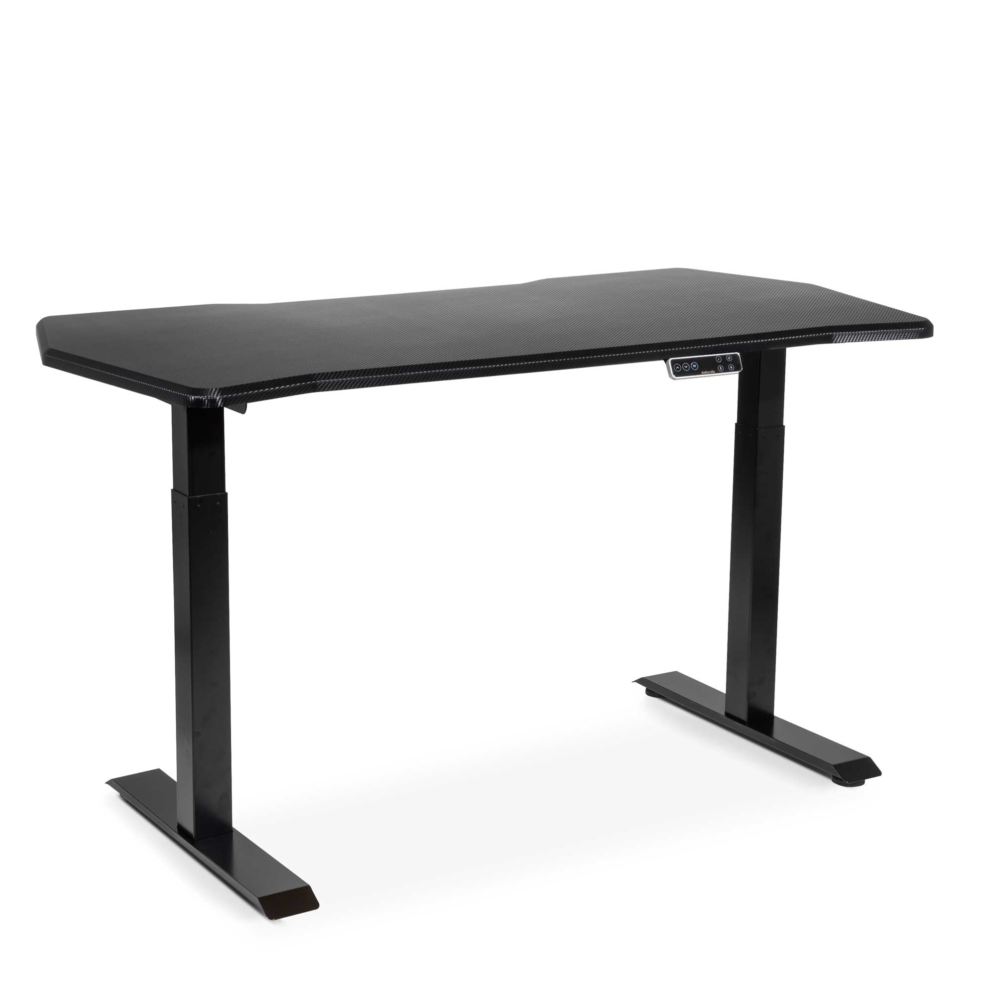 Carbon Fibre Effect Electric Height Adjustable Standing Desk, 1400 x 700mm Dual Motor 100kg - DH241