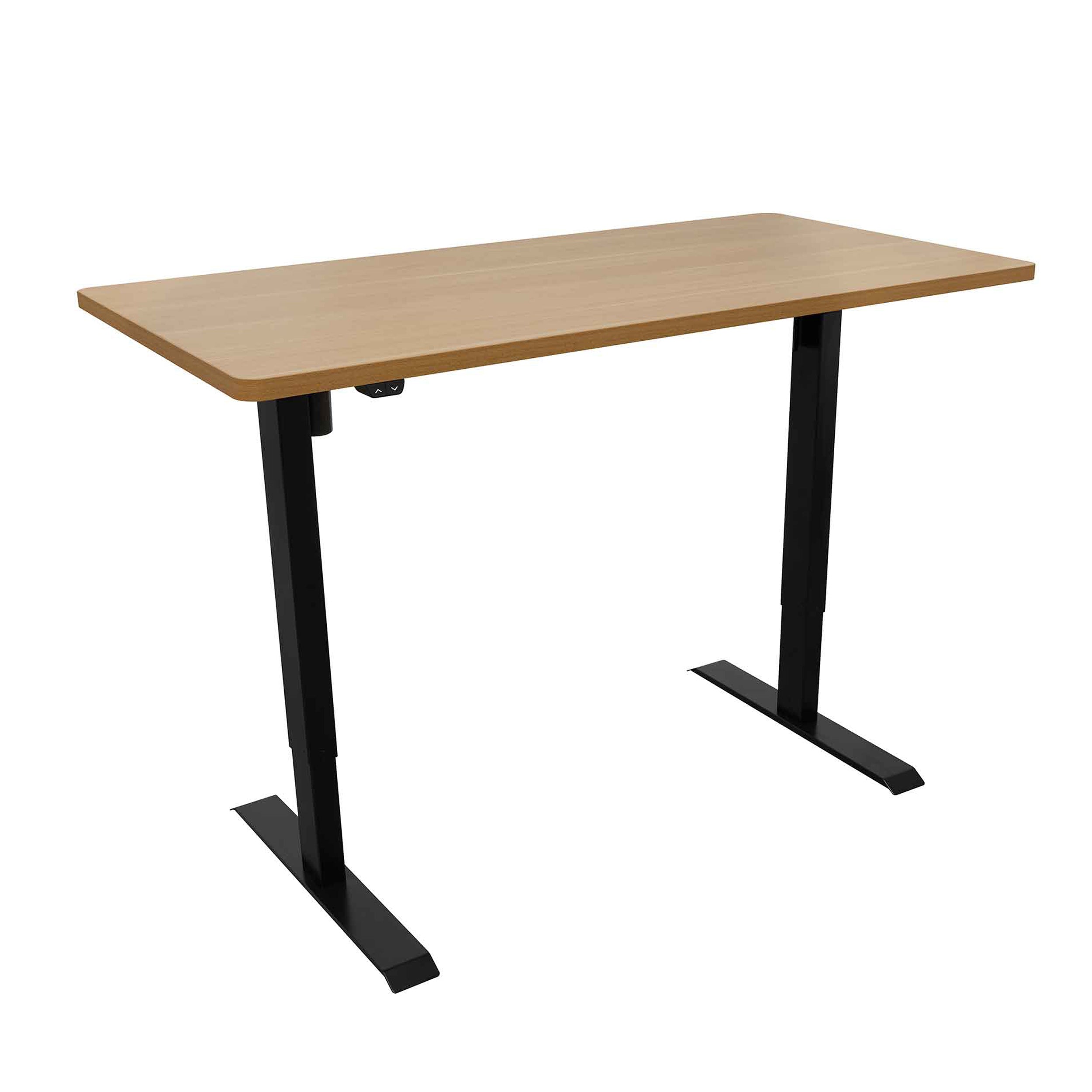 Oak Electric Height Adjustable Standing Desk, Office Quiet & Fast 1400 x 700mm - DH242