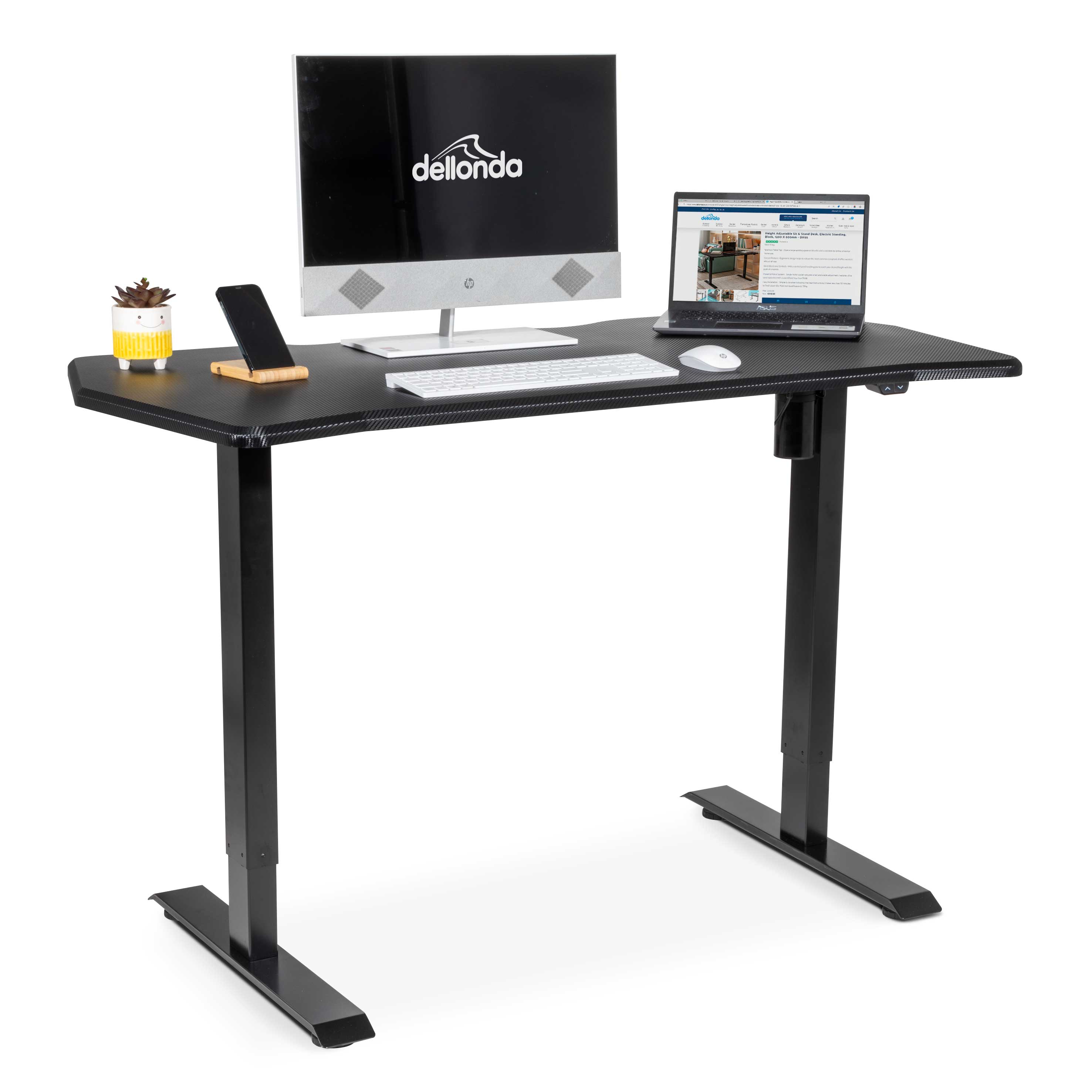 Carbon Electric Height Adjustable Standing Desk, Quiet, 1400 x 700mm - DH243