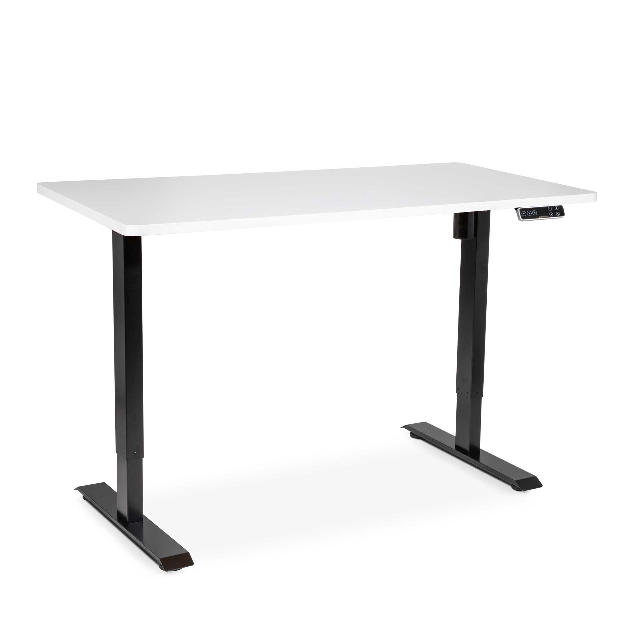 White Electric Height Adjustable Standing Desk with Memory, Quiet, 1400x700mm - DH244