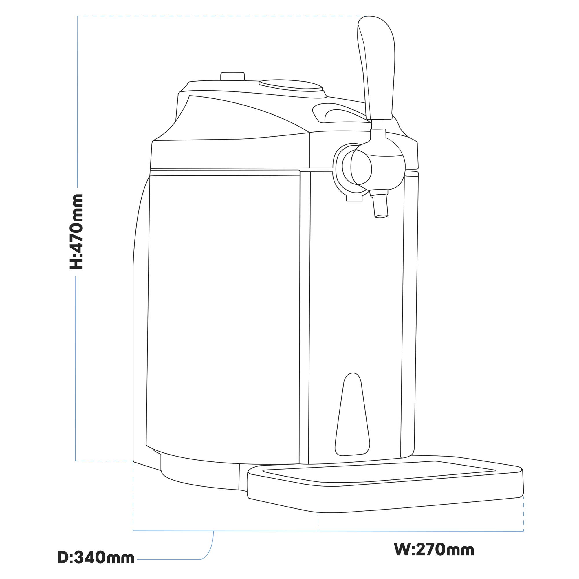 Baridi 5L Beer Keg Dispenser Tap with Integrated Cooling - DH49