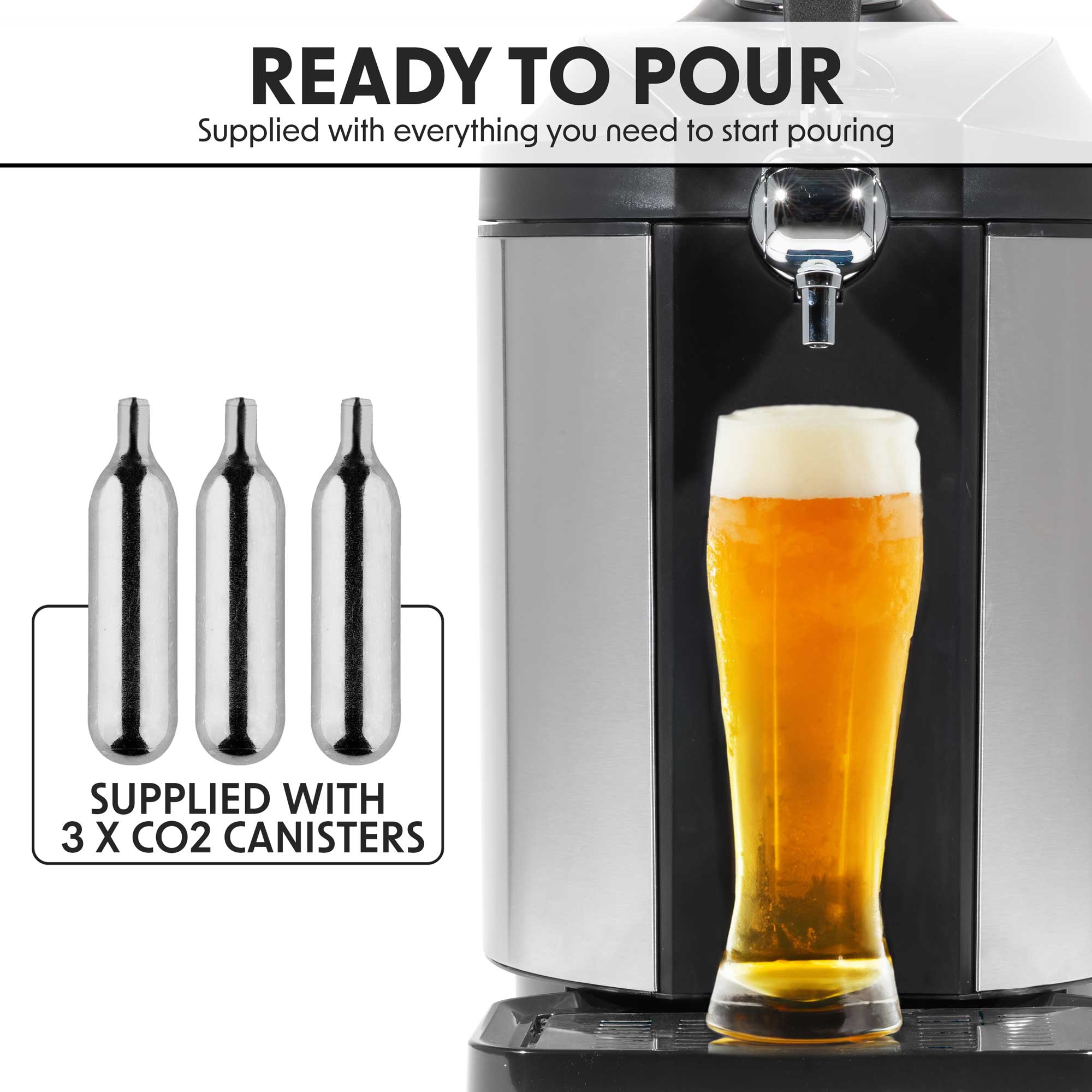 Baridi 5L Beer Keg Dispenser Tap with Integrated Cooling - DH49